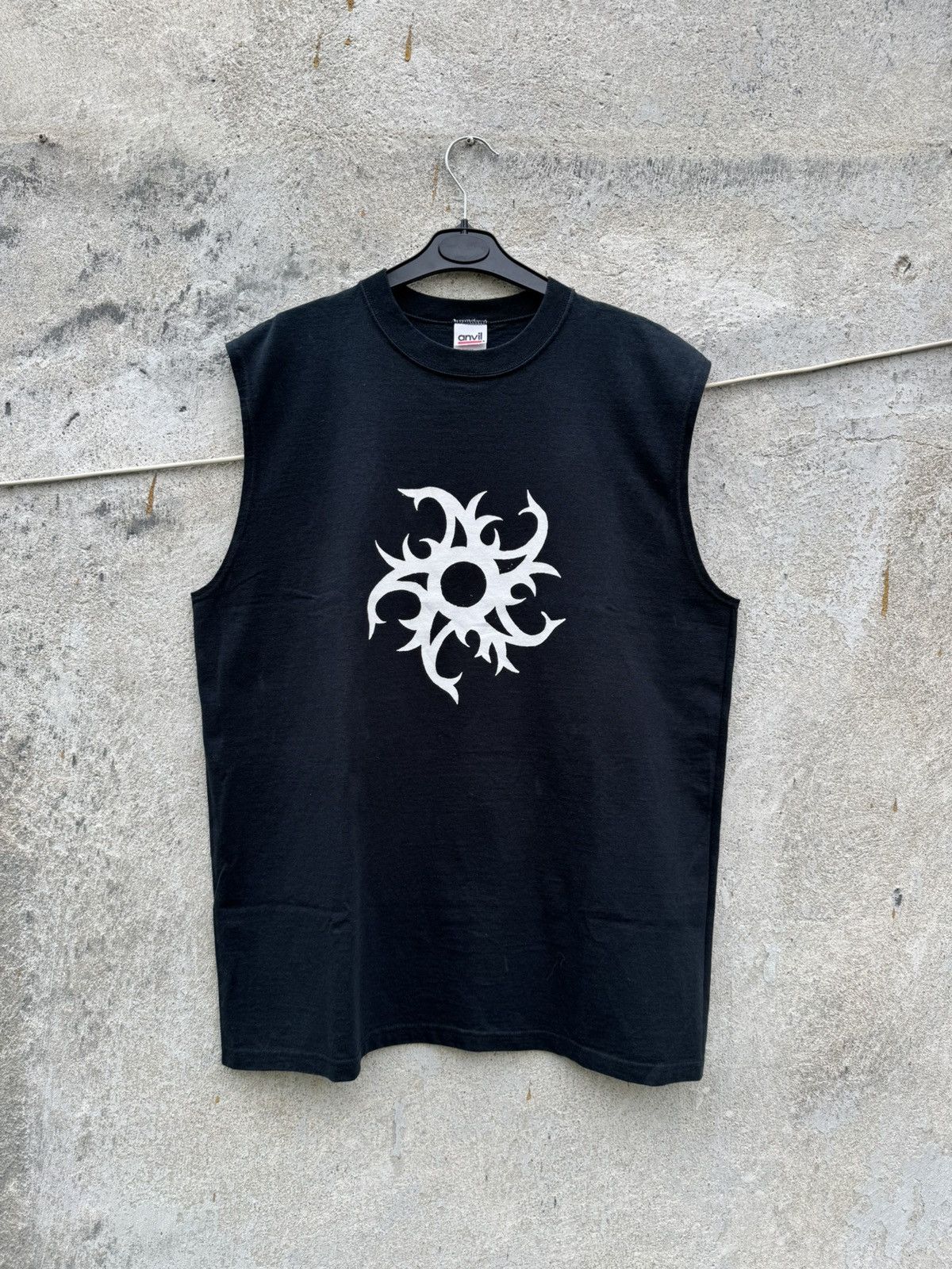 Japanese Brand Vintage Sun Tribal 90s Sleeveless Tshirt Metal Punk 90s acid Size US XL / EU 56 / 4 - 1 Thumbnail