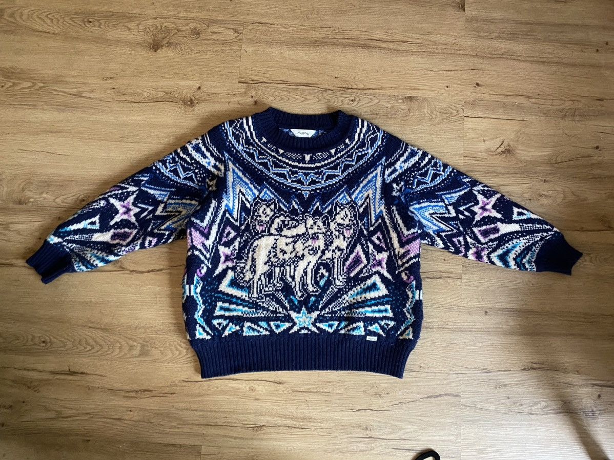 Vintage Vintage Graphic “Wolves” Sweater Size US L / EU 52-54 / 3 - 1 Thumbnail