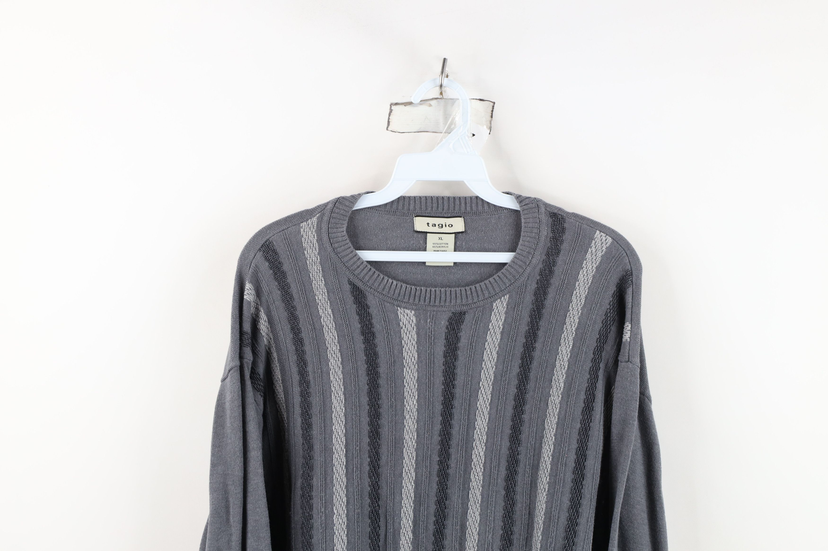 Vintage Vintage 90s Y2K Streetwear Ribbed Knit Crewneck Sweater Size US XL / EU 56 / 4 - 2 Thumbnail
