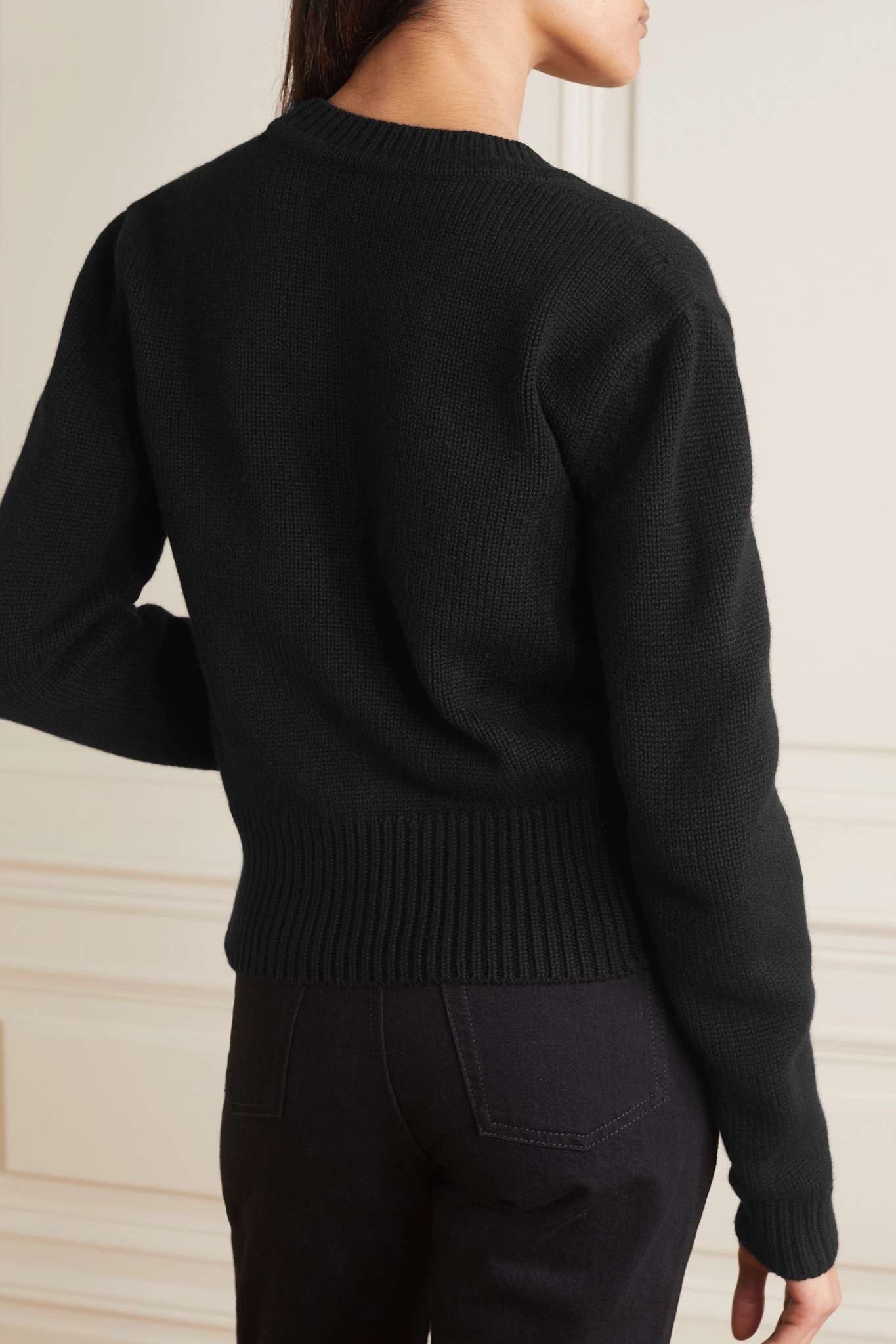 Saint Laurent Paris o1tr1nto0325 Embellished Cashmere Cardigan in Black Size S / US 4 / IT 40 - 4 Thumbnail