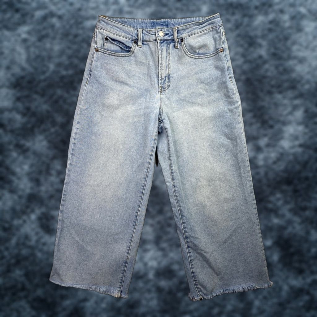 Vintage OAT New York Jeans Womens 29 Light Wash Wide-Leg Crop High Rise 90s Bohemian City Blue Denim Stretch Size 29" - 1 Thumbnail