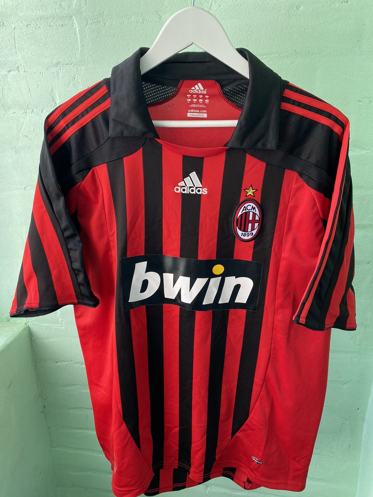 Adidas AC Milan 2007 2008 Adidas Home Soccer Jersey Football Shirt Size US XL / EU 56 / 4 - 5 Thumbnail