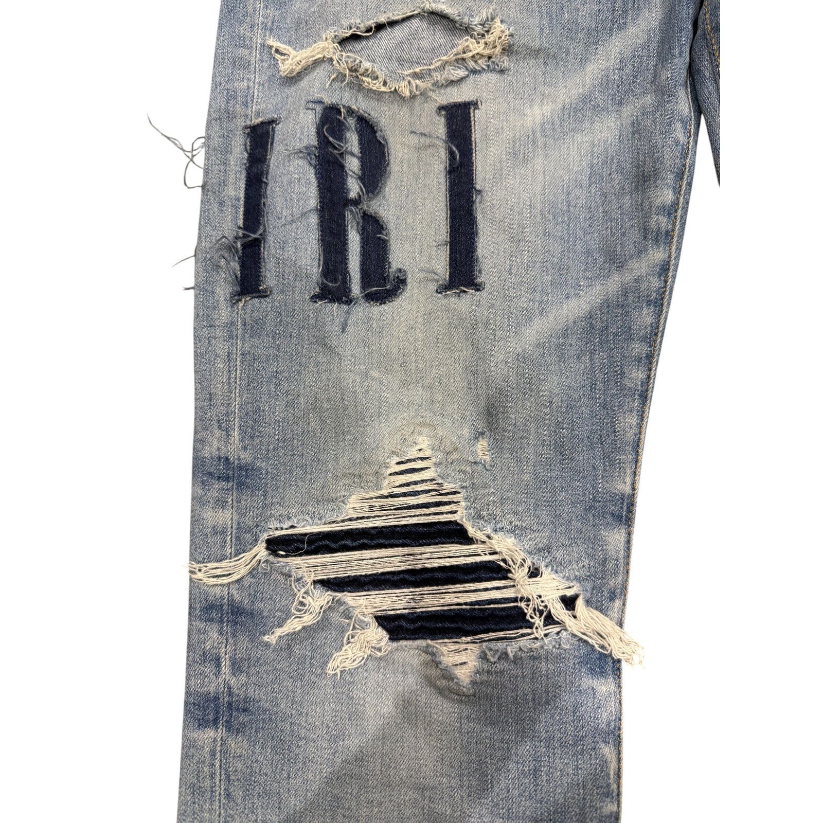 Amiri Amiri MX1 Applique Light Wash Denim Jeans Size US 36 / EU 52 - 2 Thumbnail