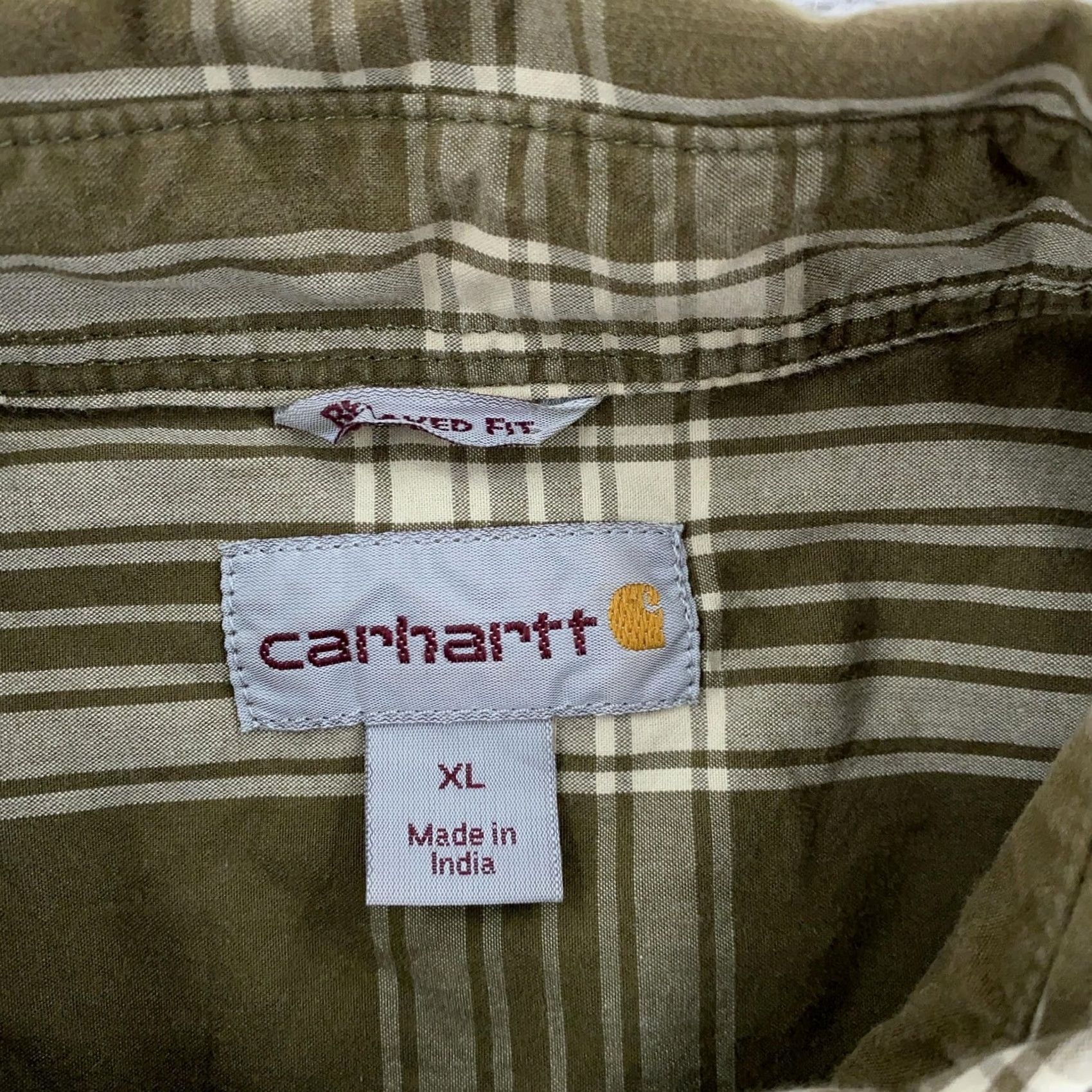 Carhartt Carhartt Shirt Mens XL Green Plaid Button Down Short Sleeve Relaxed Fit Cotton Size US XL / EU 56 / 4 - 7 Thumbnail