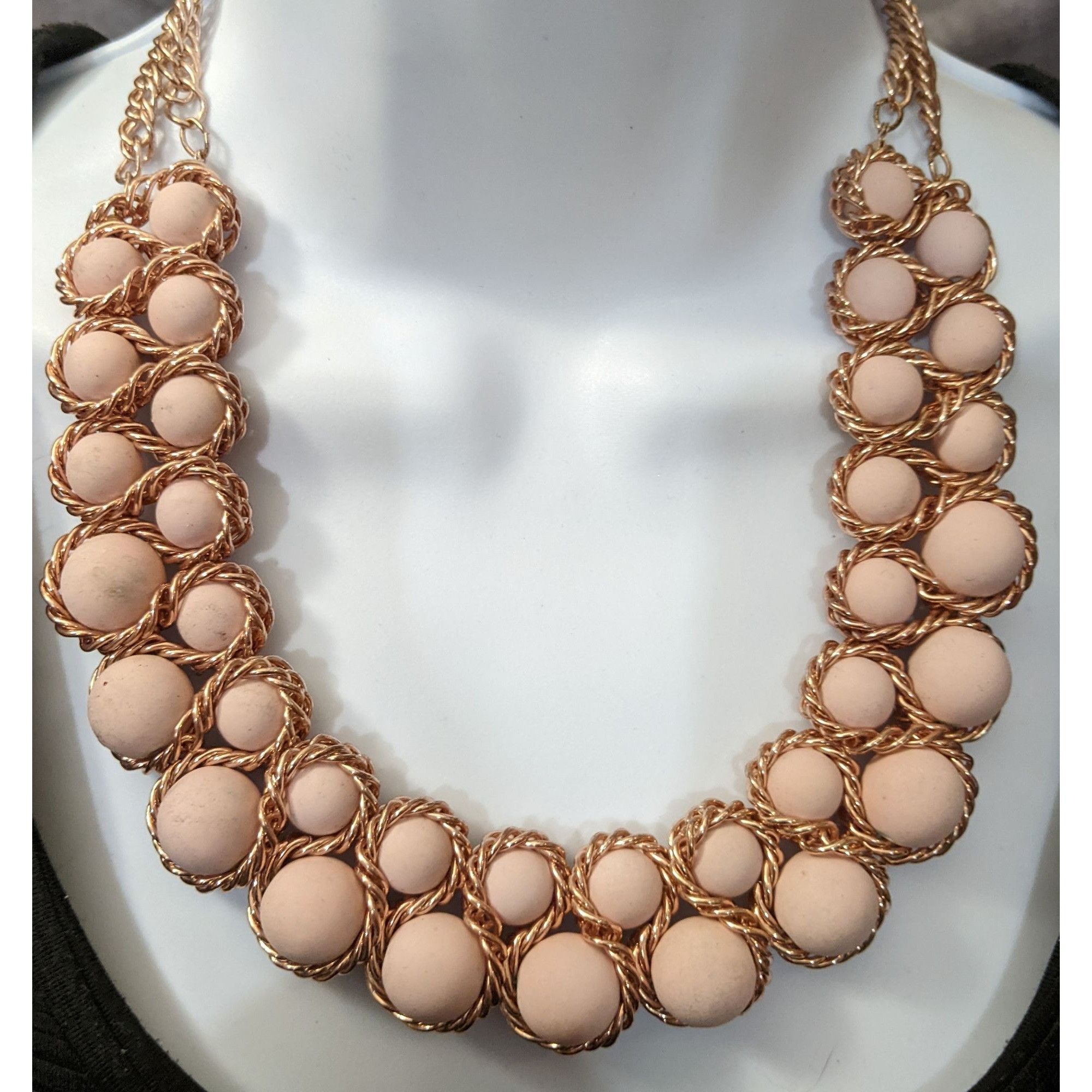 Other Pink And Rose Gold Bib Statement Necklace Size ONE SIZE - 3 Thumbnail