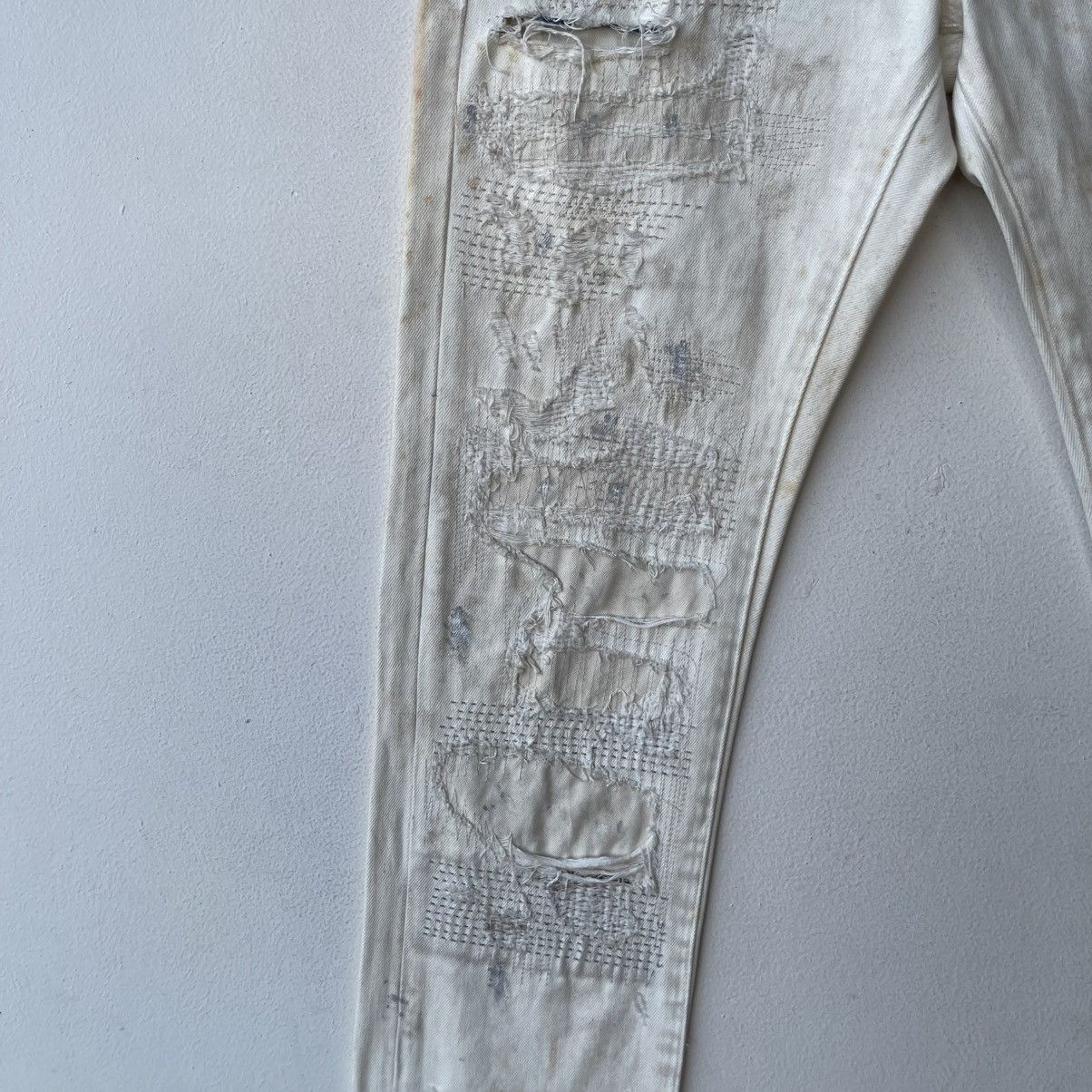 Helmut Lang Denim & Supply Ralph Lauren Boro Sashiko Distressed Denim Size US 32 / EU 48 - 10 Thumbnail