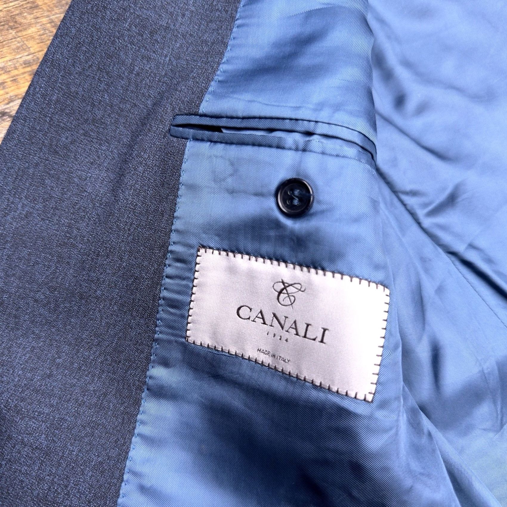 Canali Canali Suit Jacket Blazer Navy Wool Stretch 42R 52 Italy Size 42R - 7 Thumbnail