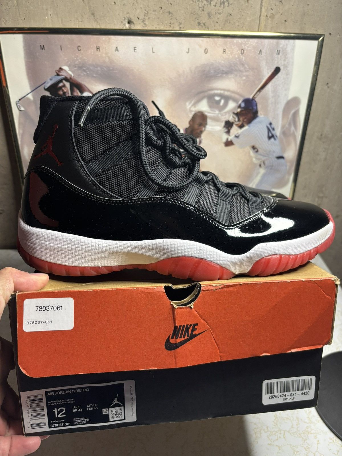 Jordan Brand Air Jordan 11 Retro Bred Size US 12 / EU 45 - 1 Thumbnail