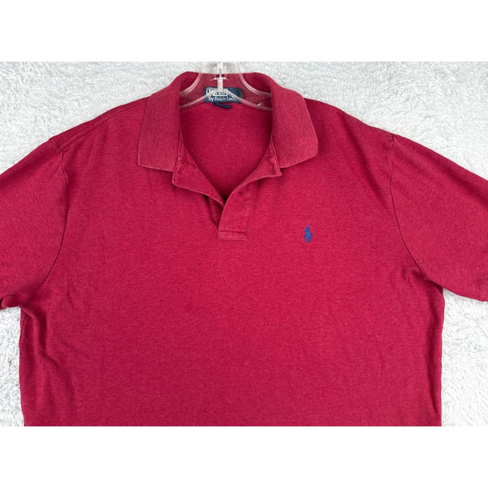 Ralph Lauren VINTAGE Polo Ralph Lauren Shirt Men Large Red 100% Cotton Short Sleeve Polo Shirt Mens Red Size US L / EU 52-54 / 3 - 4 Thumbnail