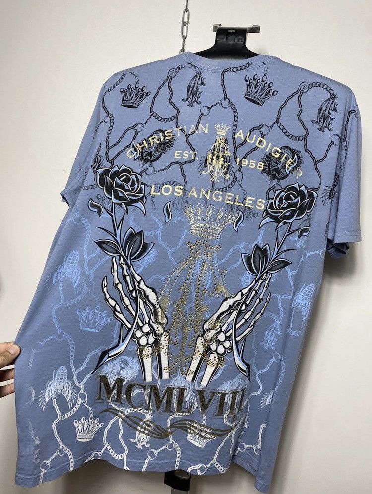 Christian Audigier Vintage Christian Audigier Y2k all over print t-shirt tee Size US XL / EU 56 / 4 - 10 Thumbnail