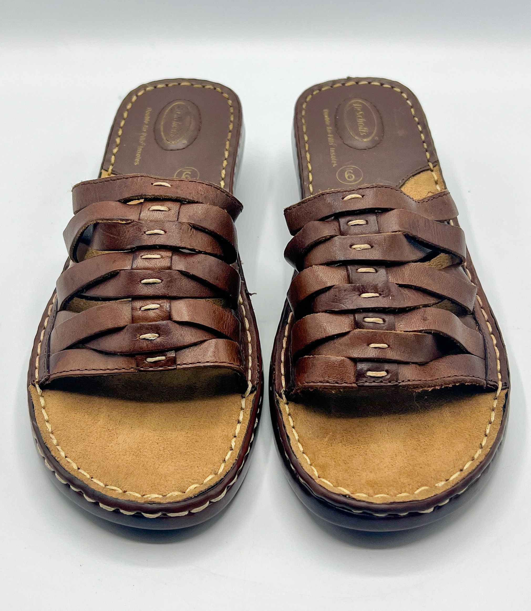 Scholl Dr. Scholl's Reba II Brown Woven Leather Mule Sandals Size US 9 / IT 39 - 1 Thumbnail