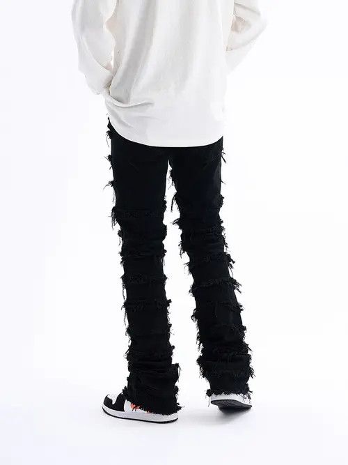 VIBE damaged punk flared ripped jeans Size US 30 / EU 46 - 8 Thumbnail