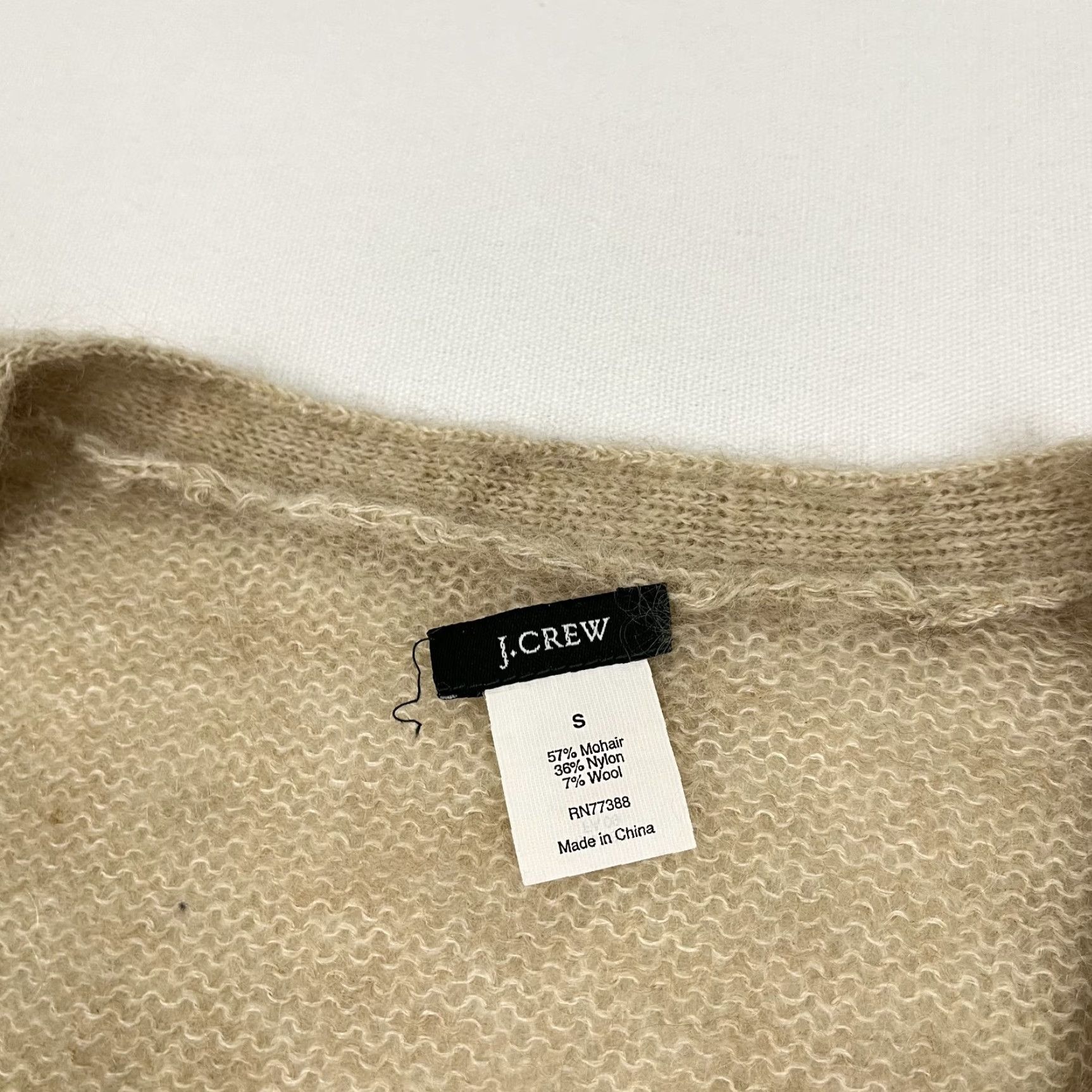 J. Crew Cardigan Sweater Women Small Brown Mohair Wool Preppy Old Money Academia