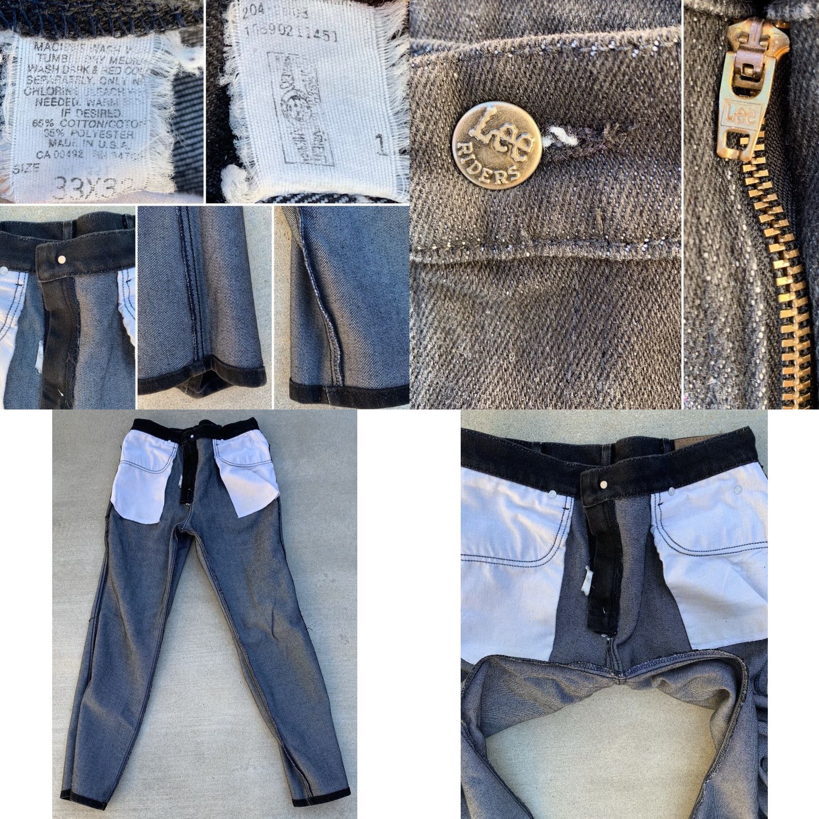 Lee VINTAGE Lee Riders Jeans Union Made Black 33 33 Measure 31 Waist 31.25 Inseam Size US 33 - 9 Thumbnail