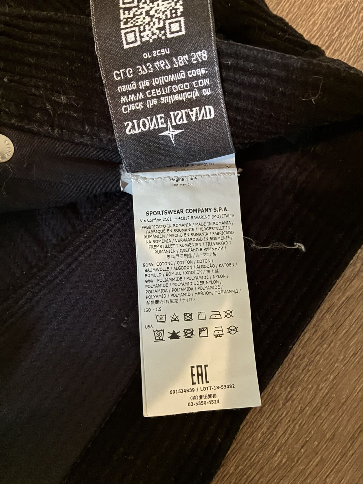 Stone Island Stone Island black corduroy pants Size US 34 / EU 50 - 4 Thumbnail