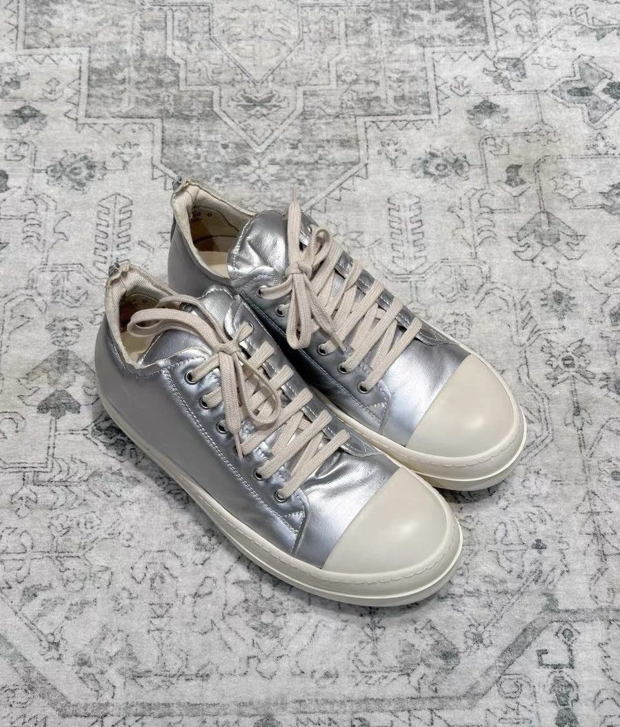 Rick Owens Rick Owens DRKSHDW silver white chunky sneakers Size US 7 / EU 40 - 1 Thumbnail