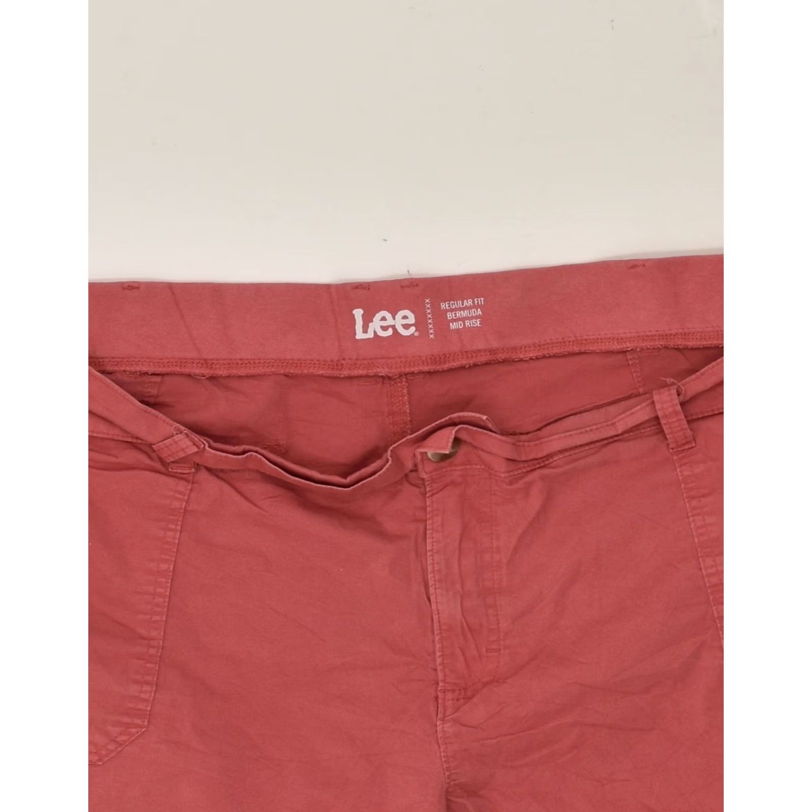 Lee LEE Womens Regular Fit Mid Rise Bermuda Shorts W44 3XL Red Cotton Size 30" / US 8 / IT 44 - 4 Thumbnail