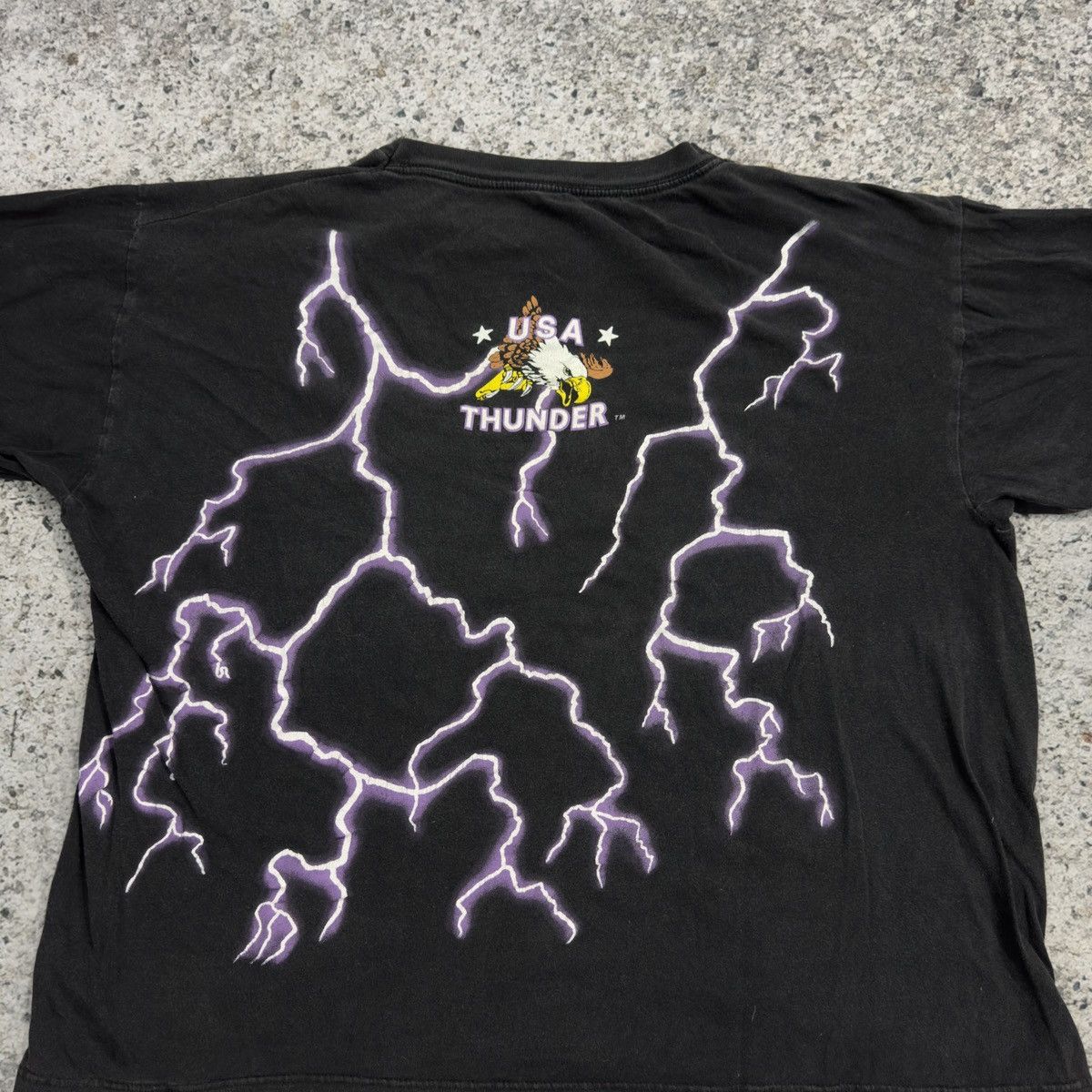 Vintage 90s American USA Thunder Faded Pitbull Tee ERD Grunge Boxy Size US XXL / EU 58 / 5 - 5 Thumbnail