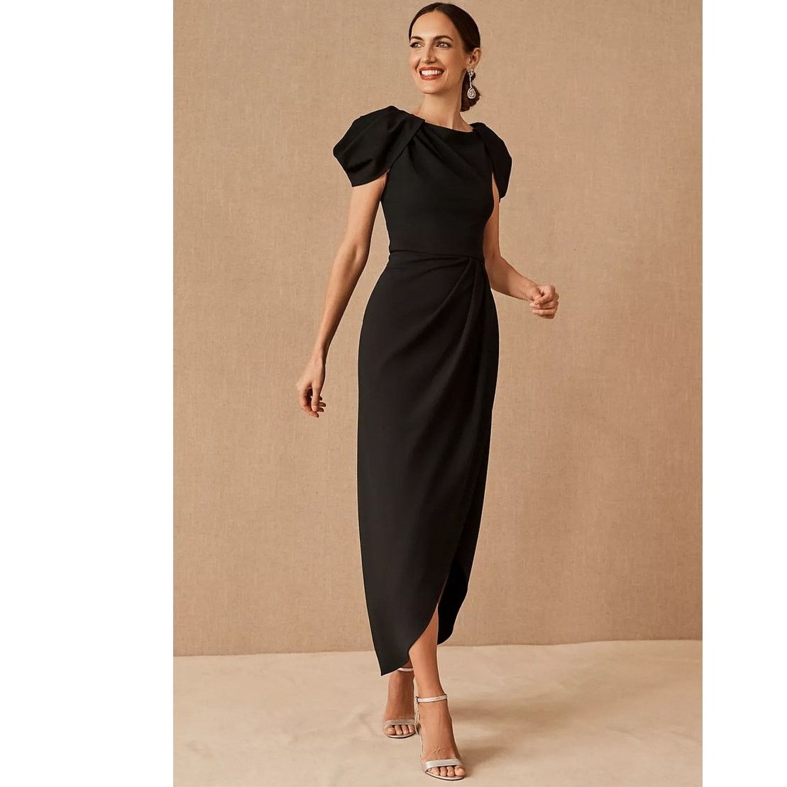 Anthropologie New Anthropologie BHLDN Sayre Dress $298 SIZE 2 Black Midi Size XS / US 0-2 / IT 36-38 - 1 Thumbnail