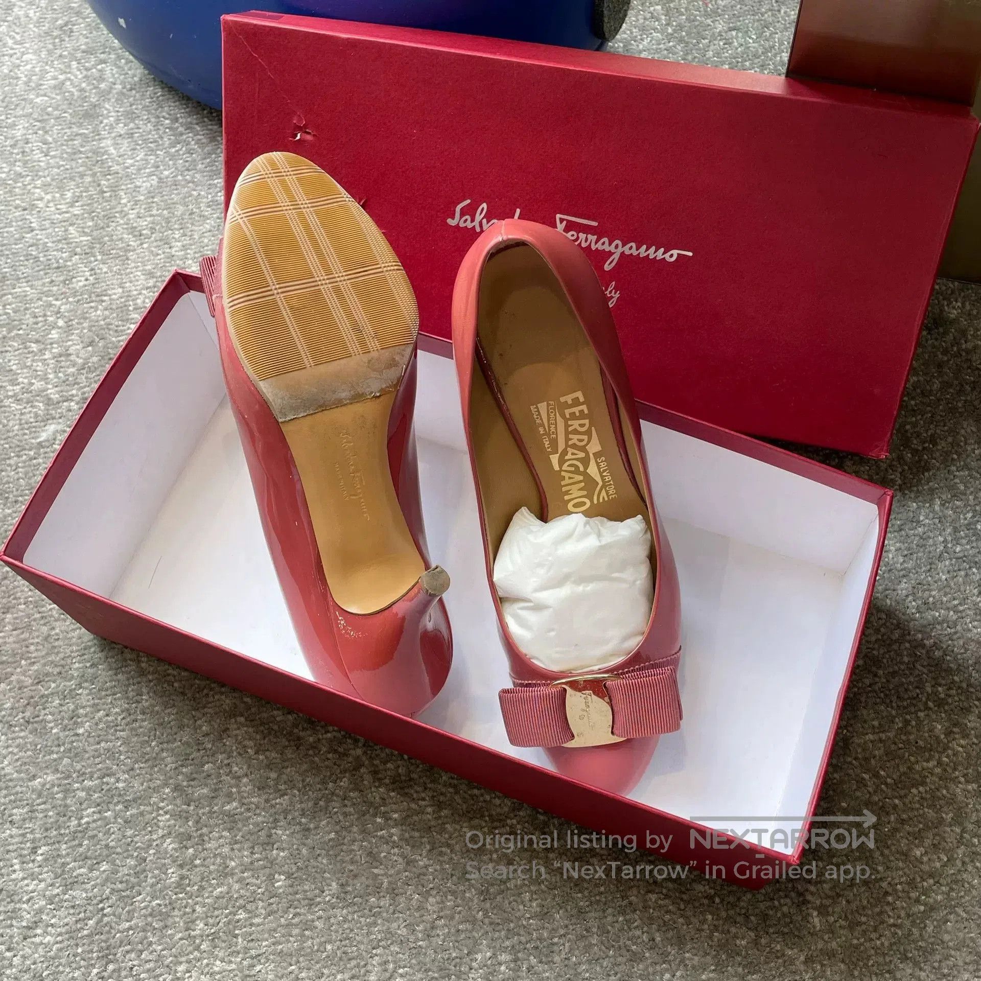 Salvatore Ferragamo Ferragamo Magenta Leather High Heels. Size US 5 / IT 35 - 6 Thumbnail