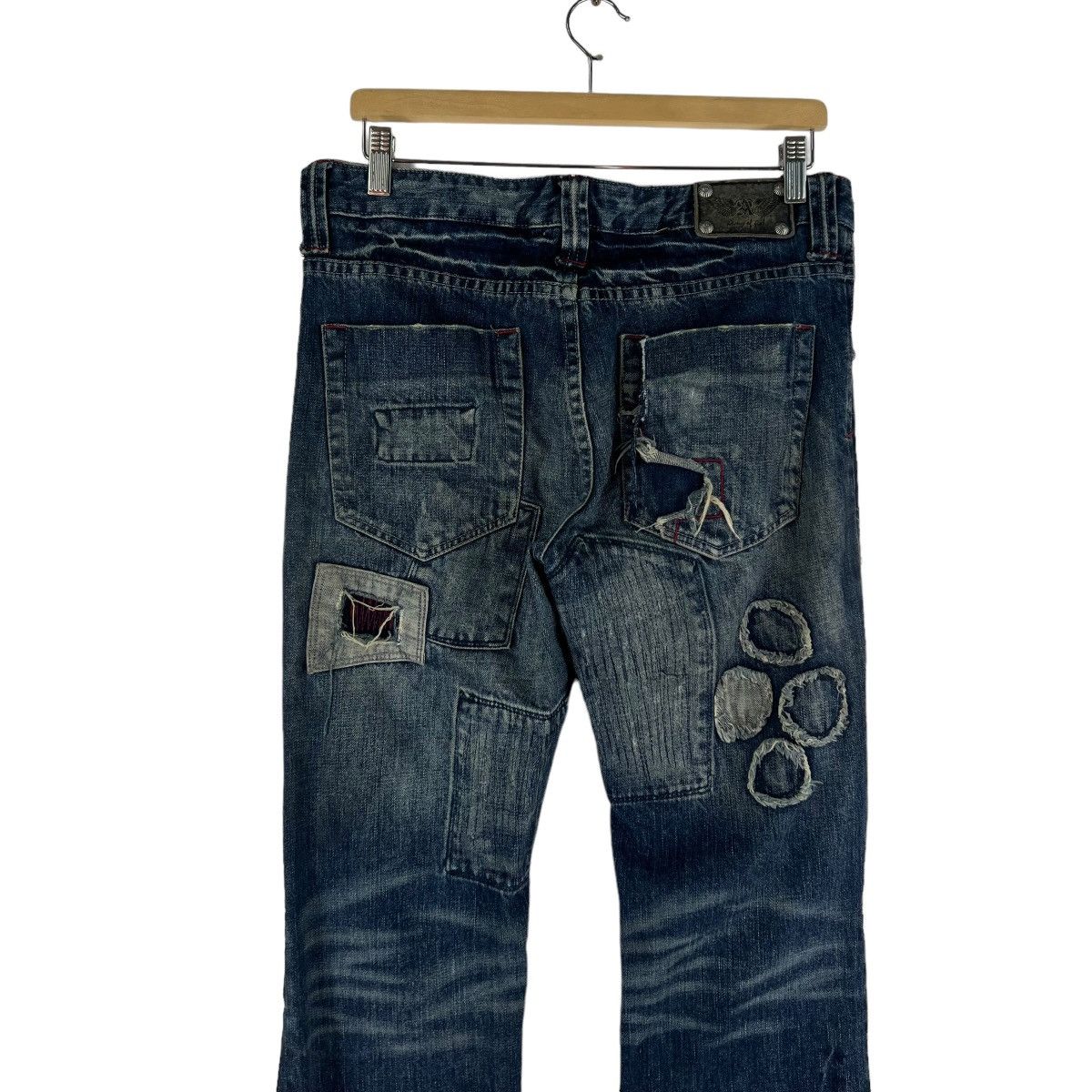 Hysteric Glamour 🔥ARMY OF ME BOWCUT PATCHWORK DENIM JEANS RARE DESIGN Size US 34 / EU 50 - 12 Thumbnail