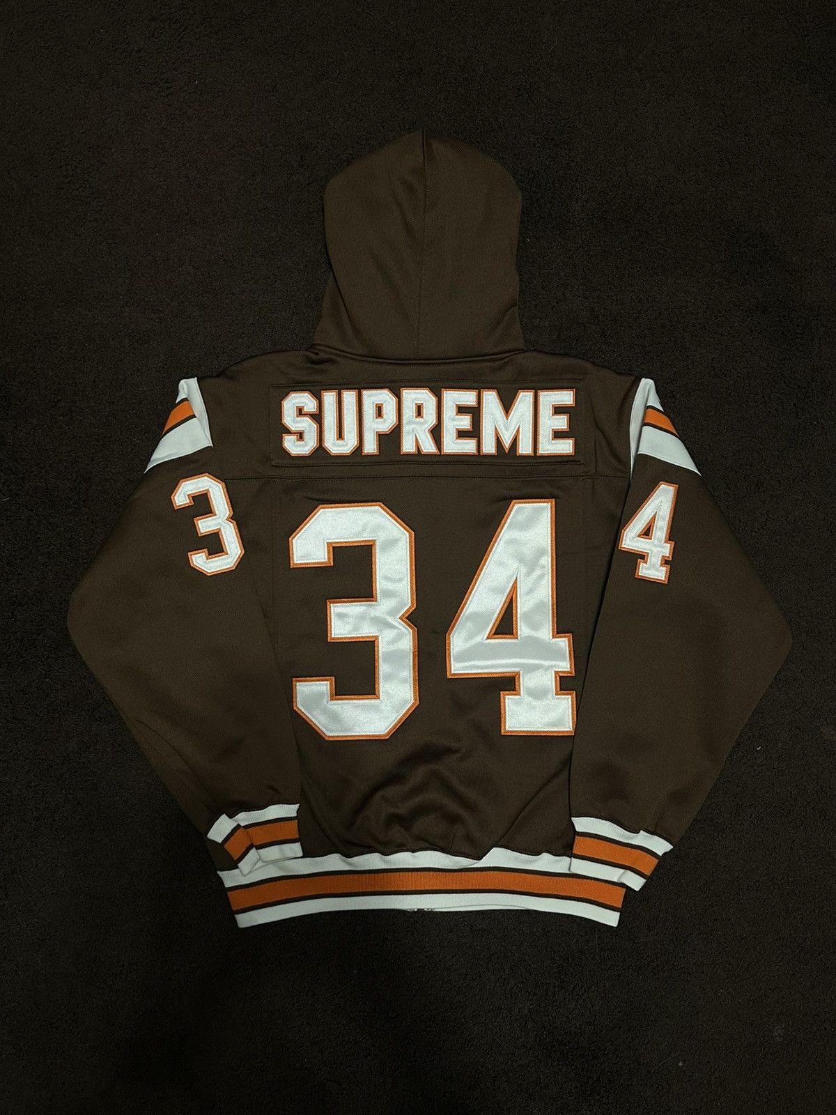 Supreme Supreme Football Zip Up Hooded Sweatshirt Brown (Size M) Size US M / EU 48-50 / 2 - 2 Thumbnail