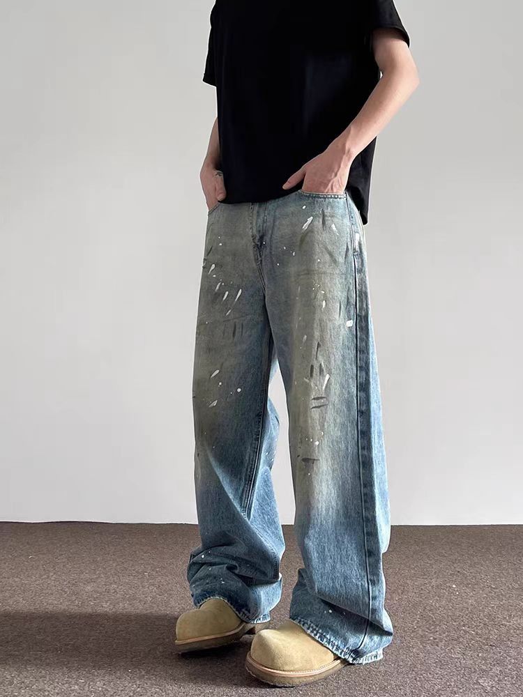 Japanese Brand × Jean Dirty Dye Washed Aged Wide Leg Jeans Size US 31 - 3 Thumbnail