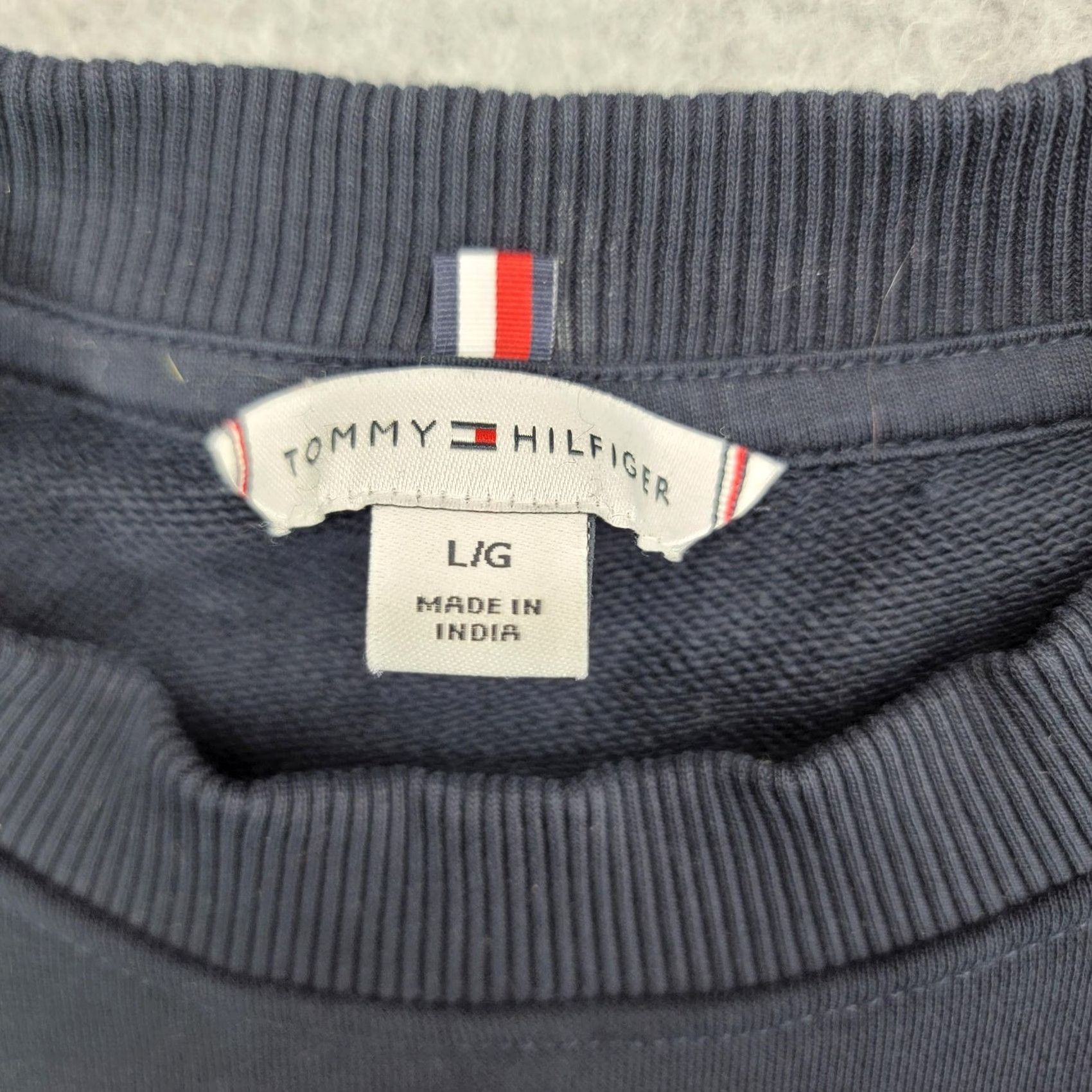 Tommy Hilfiger VINTAGE Tommy Hilfiger Sweater Dress Womens Large Blue Script Logo French Terry Pockets Size L / US 10 / IT 46 - 3 Thumbnail