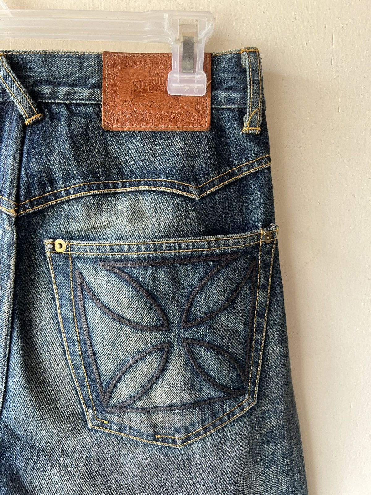 Japanese Brand Gangsterville Glad Hand Japan Dirty Mud Denim Selvedge Jeans Size US 28 / EU 44 - 19 Thumbnail