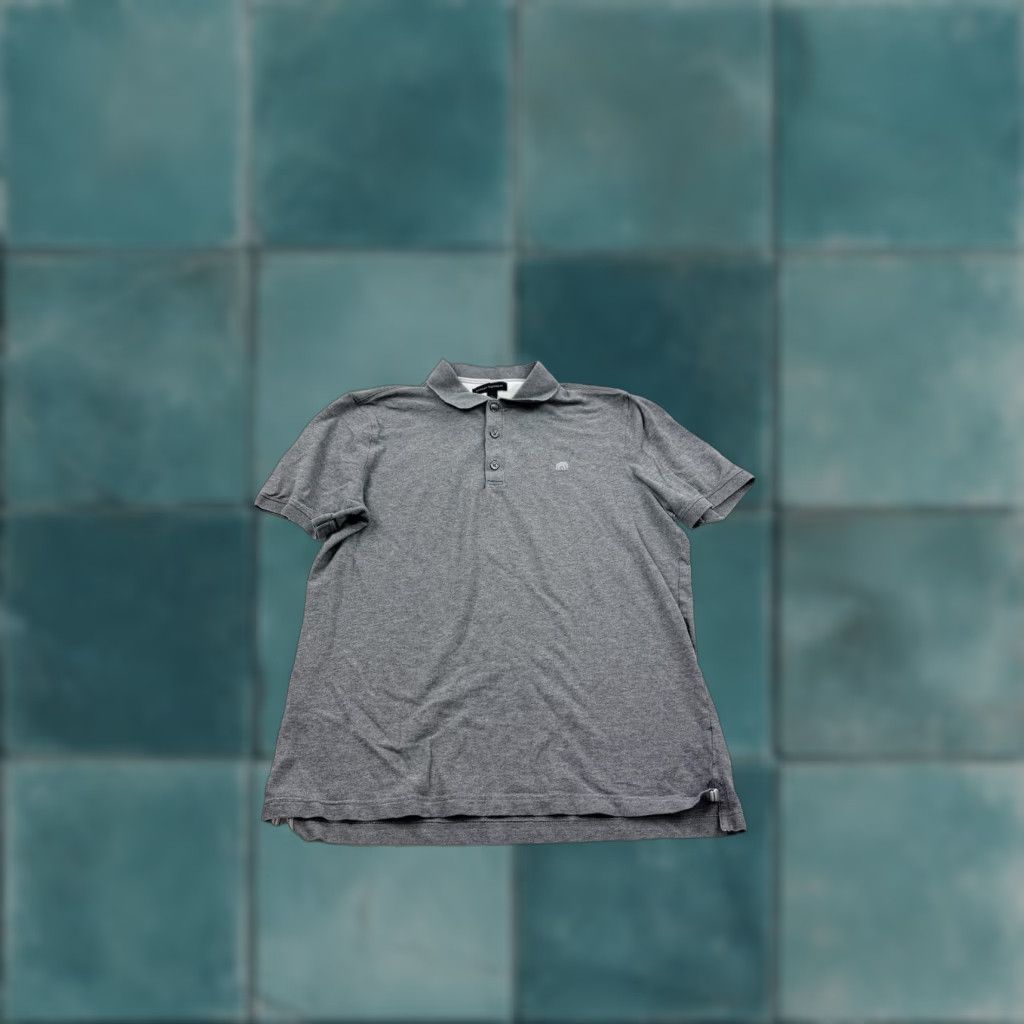 Banana Republic Banana Republic Polo Shirt Mens L Gray Luxe Touch Short Sleeve Solid Cotton Spandex Slim Breatherable Size US L / EU 52-54 / 3 - 1 Thumbnail