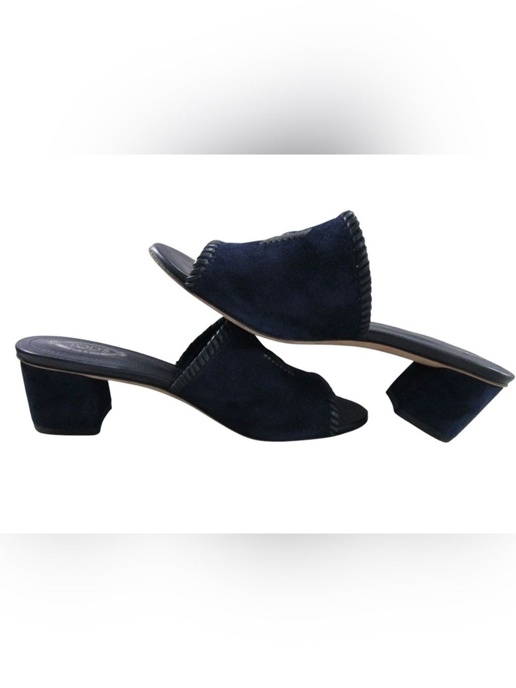 Tod's Tod's Suede Mules Navy Blue MSRP $645 Size US 7 / IT 37 - 8 Thumbnail