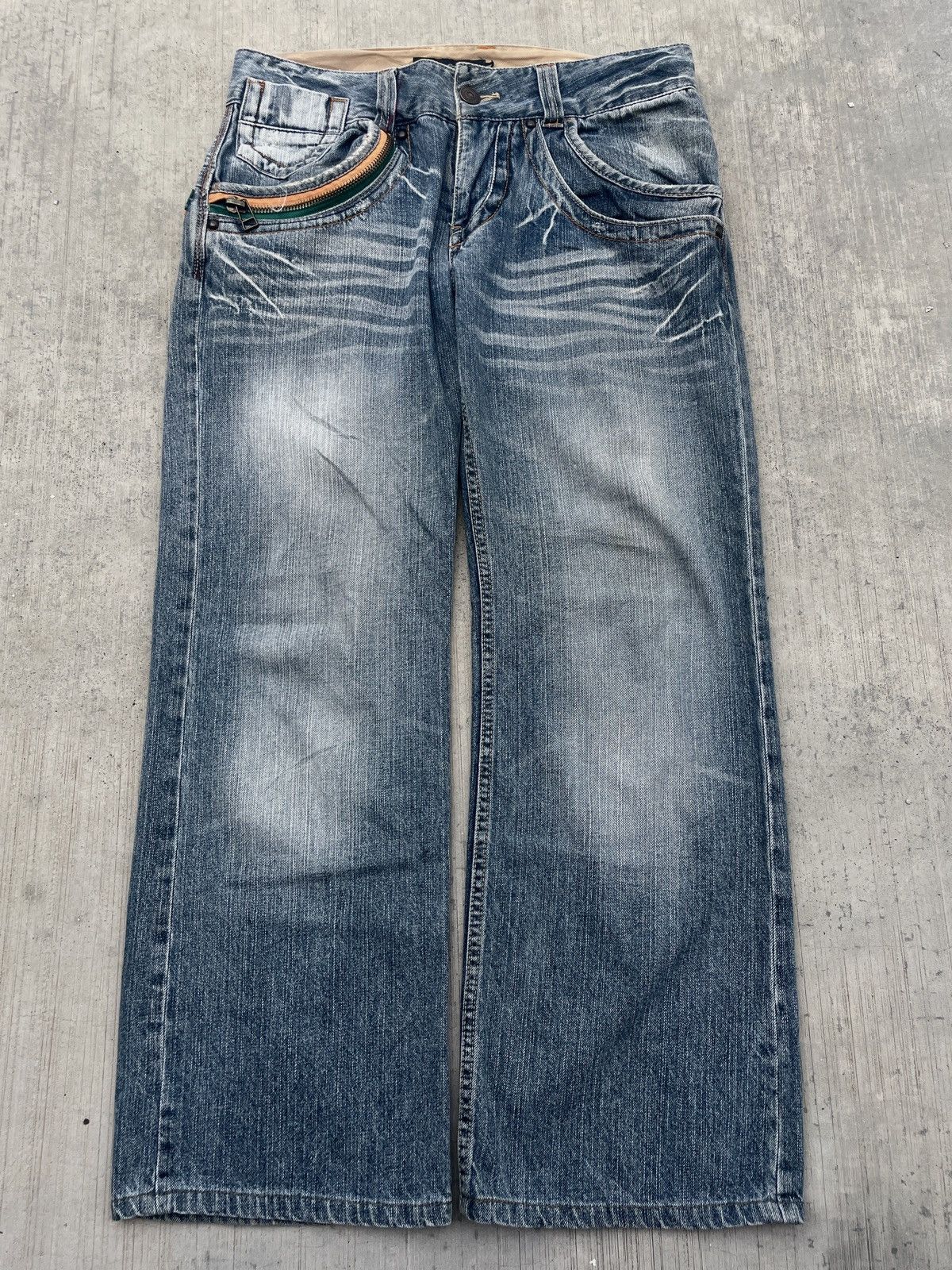 2000s JAPANESE BRAND ROOT THREE WHISKER JEANS