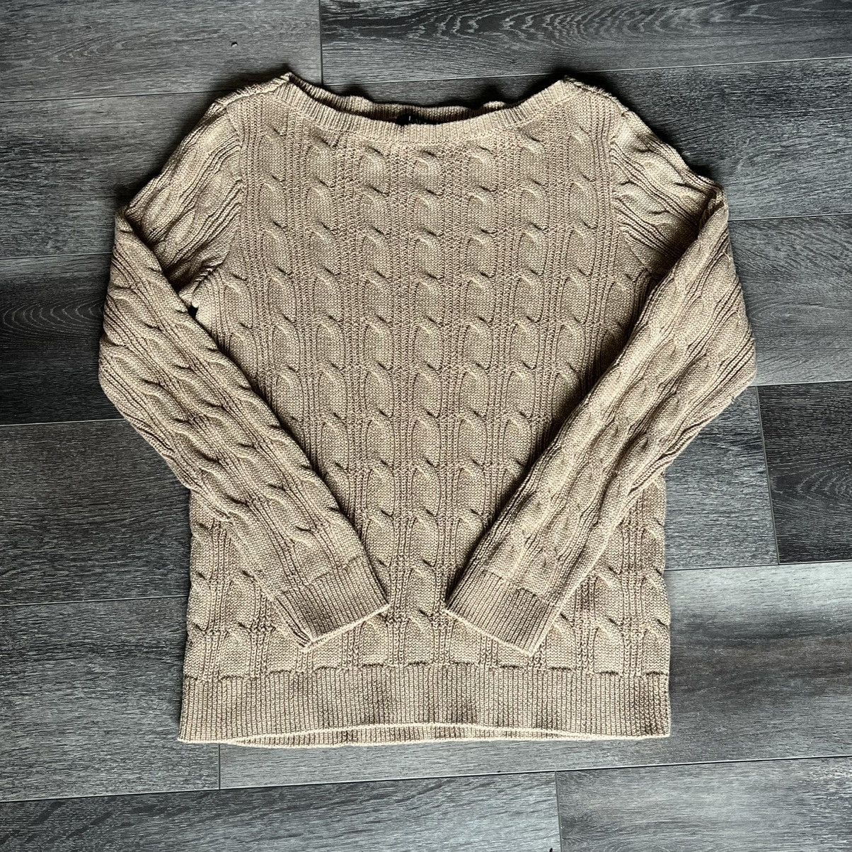 Lauren Ralph Lauren Lauren Ralph Lauren Black Label Gold Rope Cable Knit Sweater Size L / US 10 / IT 46 - 1 Thumbnail