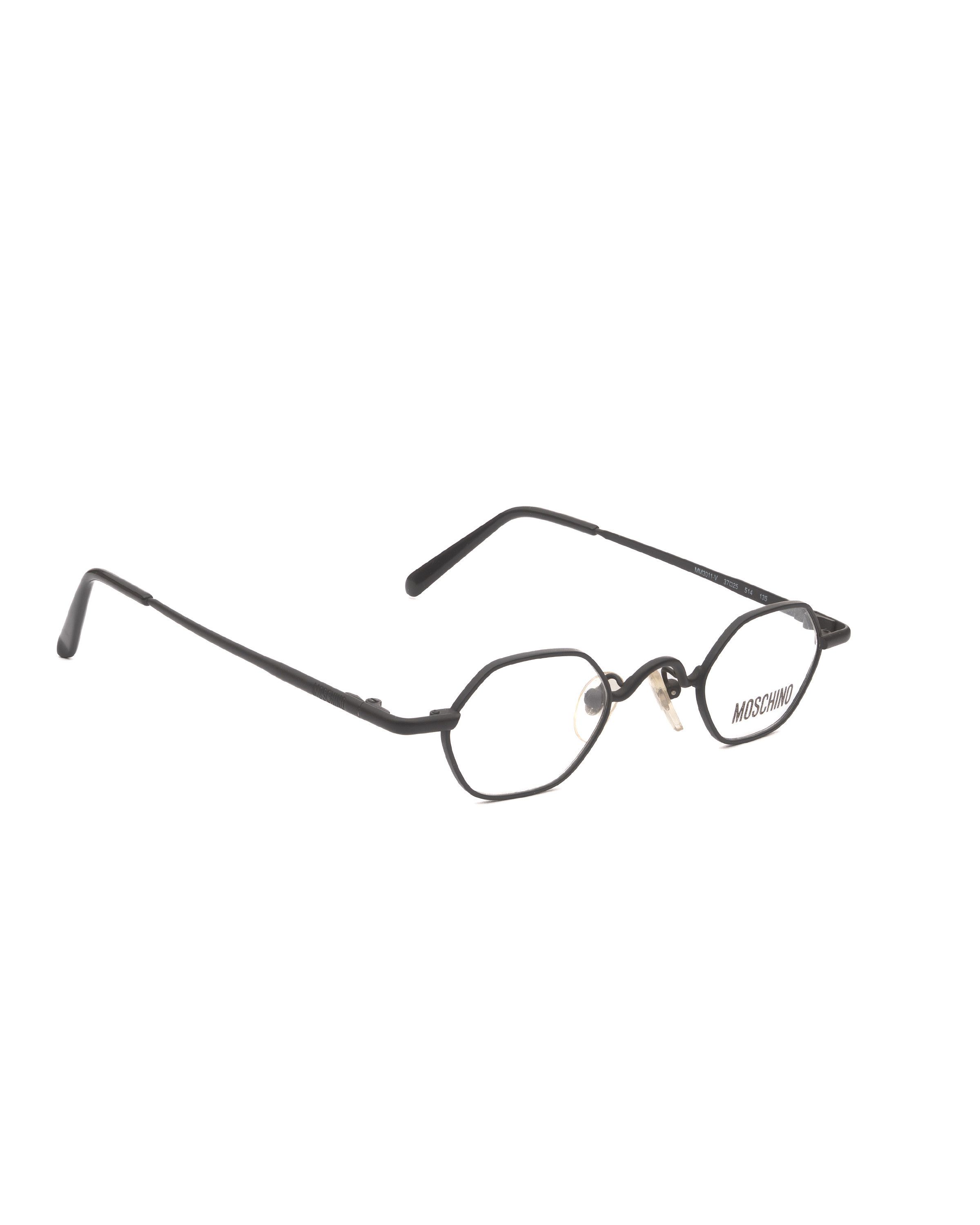 Moschino Moschino '90s Hexagon Small Black Scientist Antique Glasses Size ONE SIZE - 1 Thumbnail