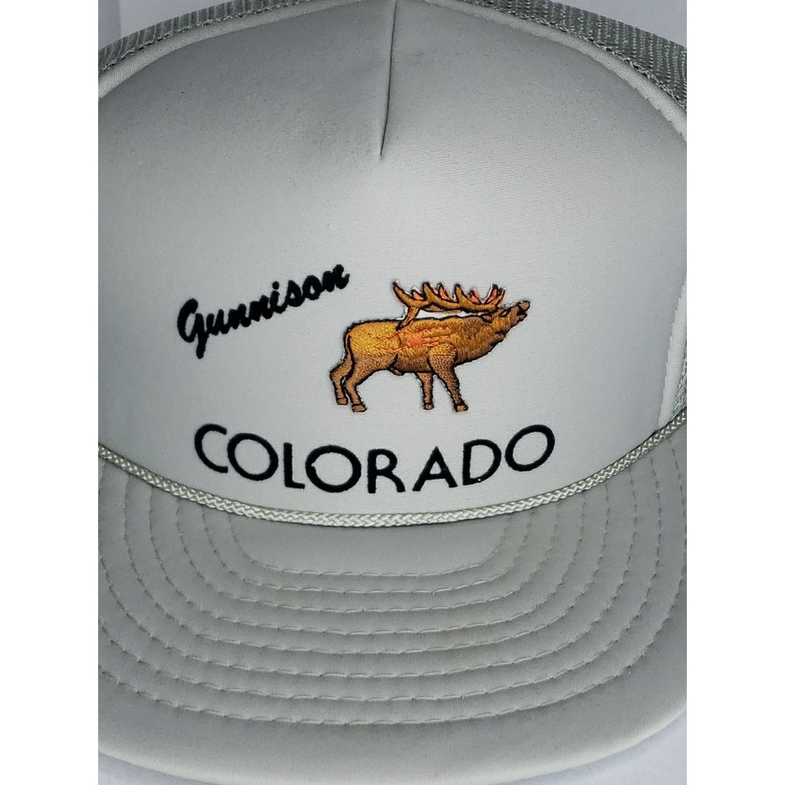 Other COLORADO Vtg 80s 90s Gray Mesh Elk Trucker Hat Cap Gunnison Size ONE SIZE - 2 Thumbnail