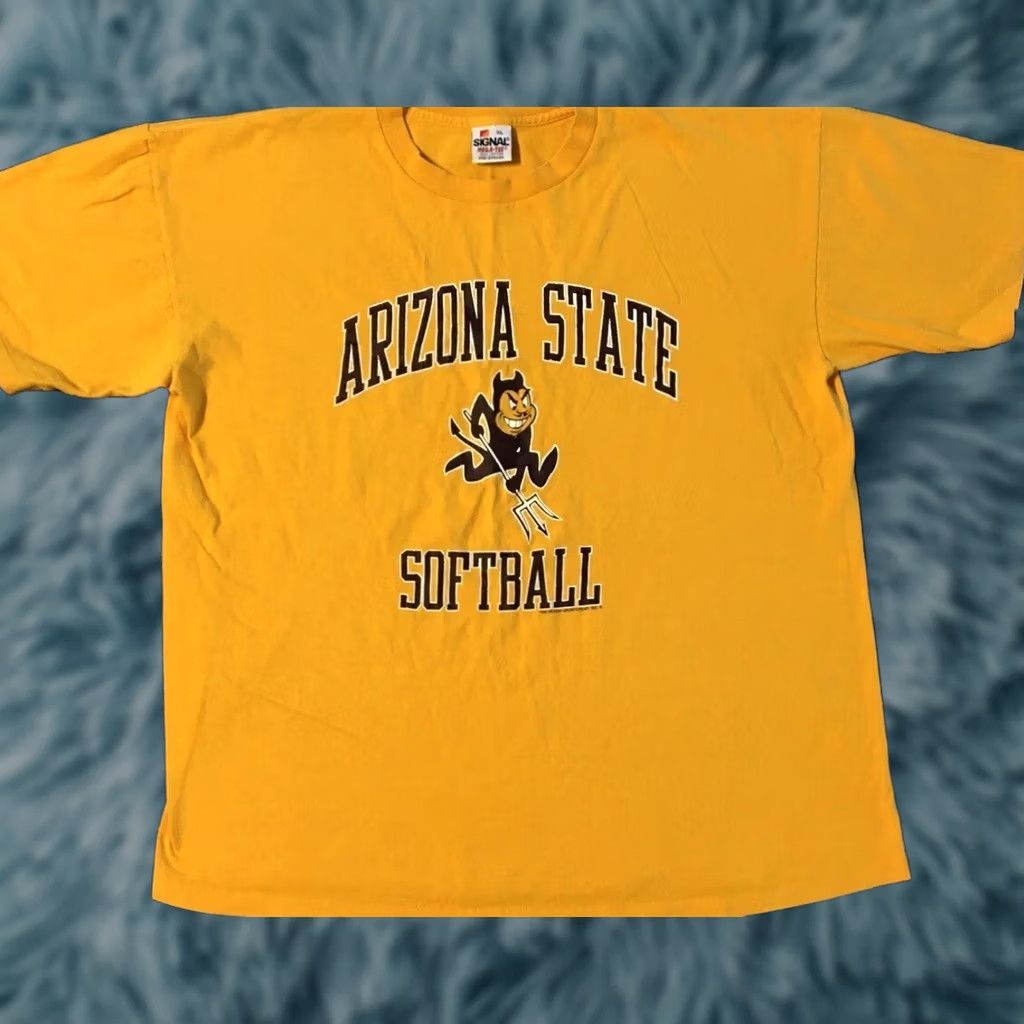 Vintage VINTAGE 90s ASU Arizona State University Softball Shirt Yellow M College School Track Grunge Men Size US M / EU 48-50 / 2 - 1 Thumbnail