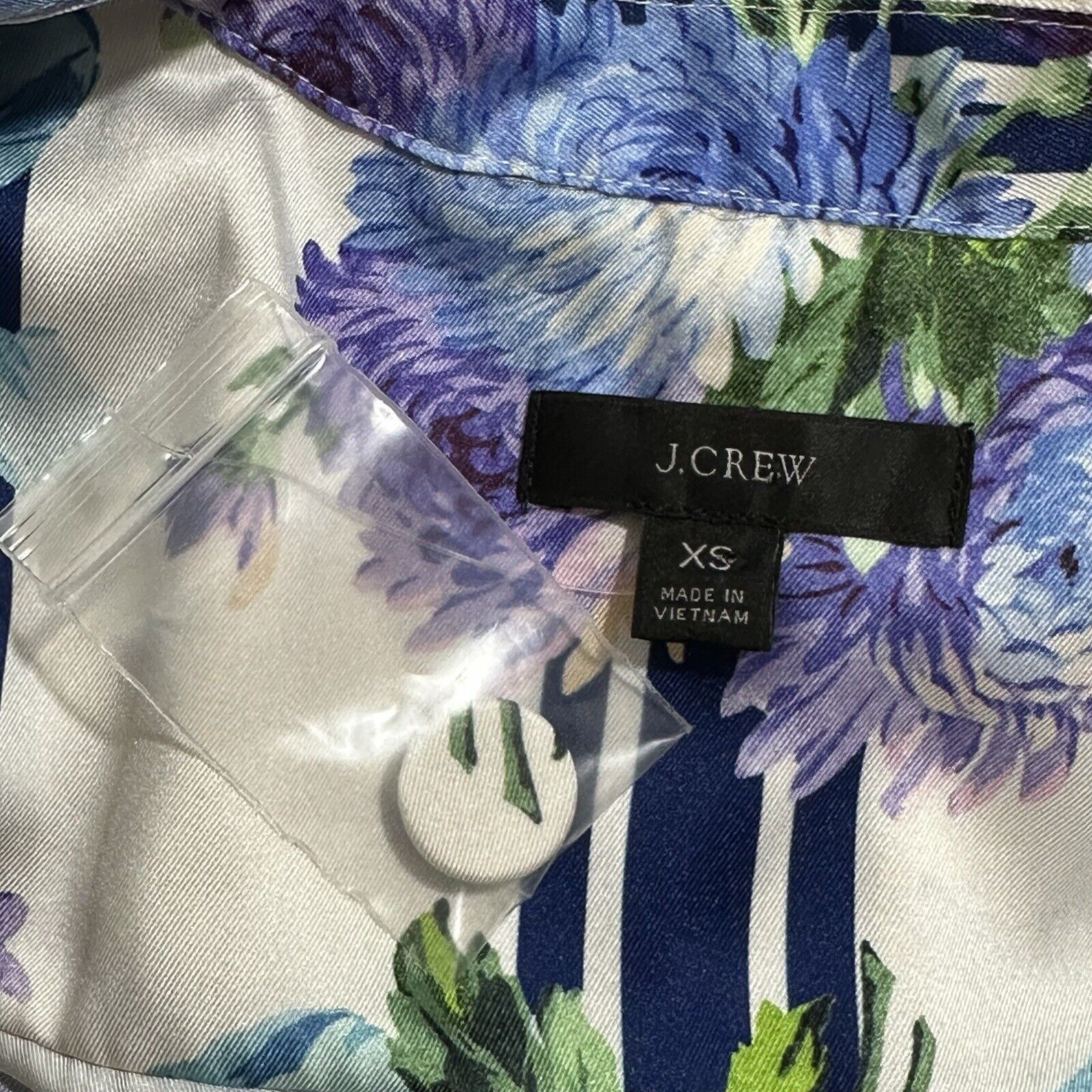 J.Crew J. Crew XS Drapey Button Up Floral Flower Stripe Blouse Top Size XS / US 0-2 / IT 36-38 - 3 Thumbnail