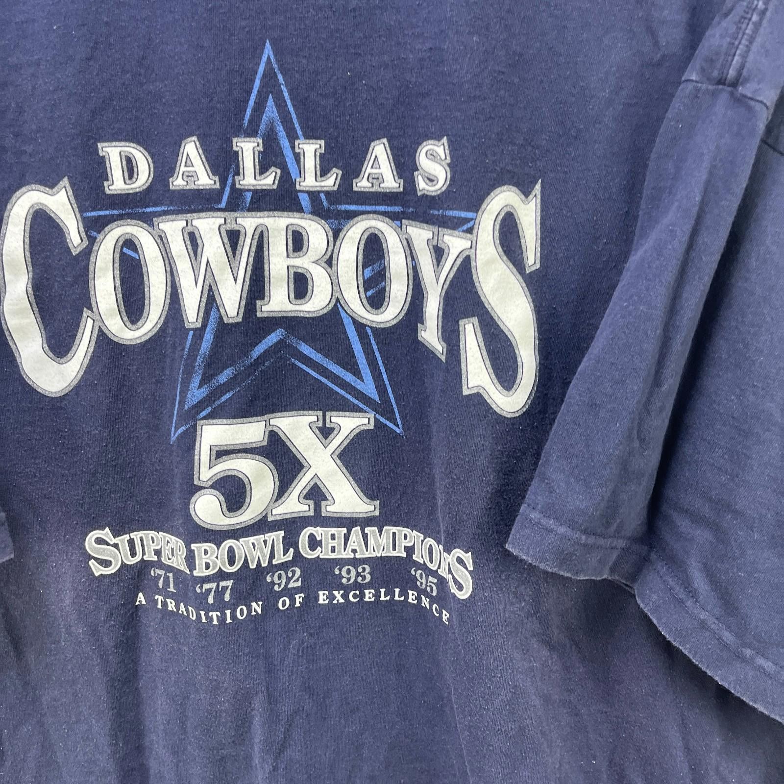 Other Vintage Dallas Cowboys 5x Champions T-Shirt 3XL NFL Size ONE SIZE - 2 Thumbnail
