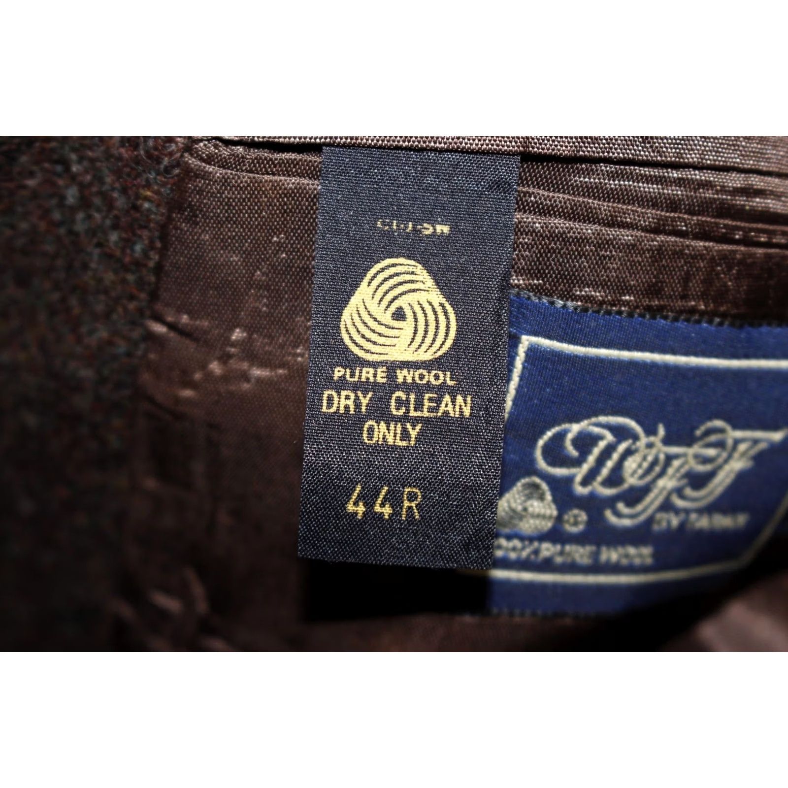 Farah Vintage Farah Wolff Blazer Men 44 R 100% Pure Wool Tweed Herringbone Brown Size 44R - 7 Thumbnail