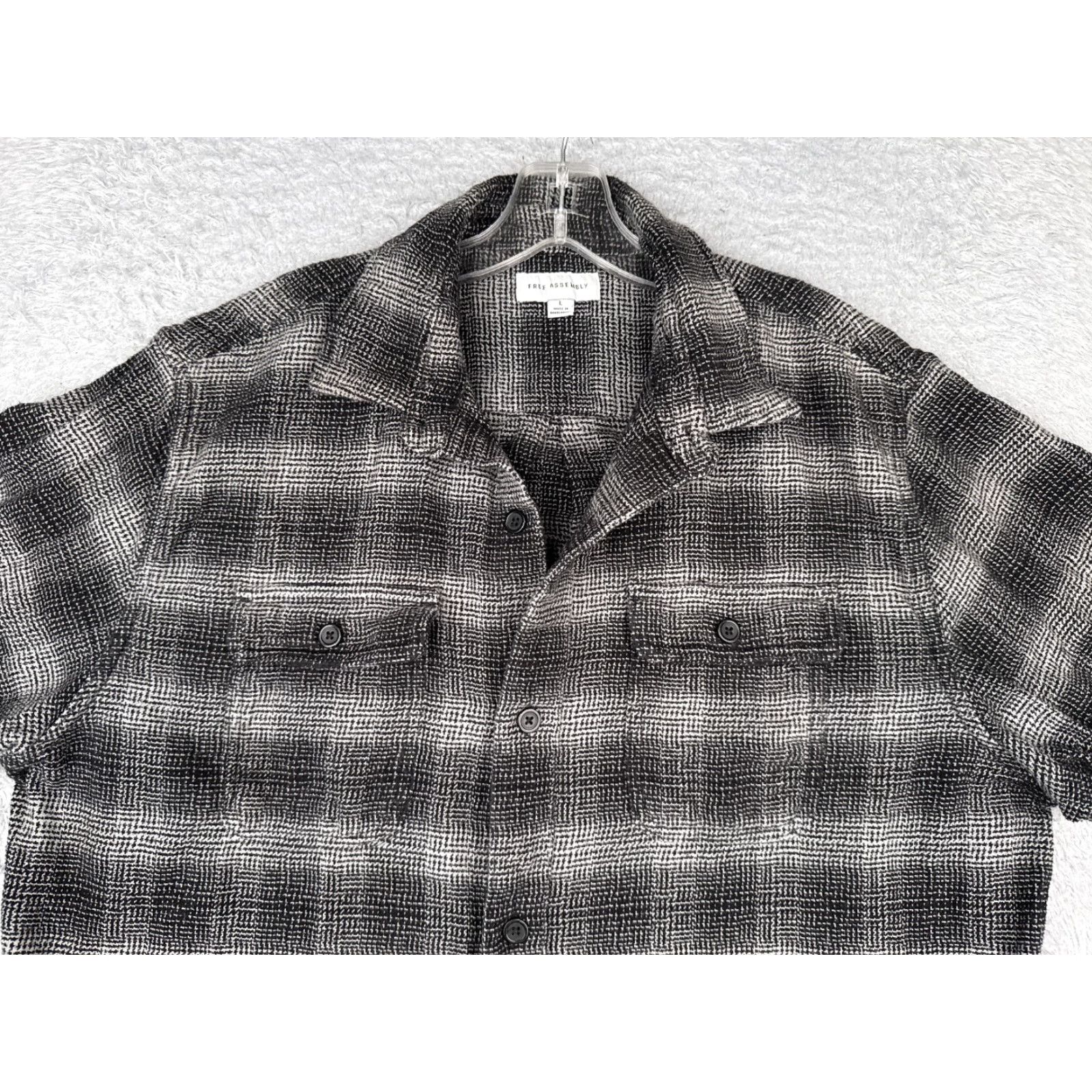 Vintage FREE ASSEMBLY Shirt Men L Black Plaid Button-Up Cotton Flannel Pocket Size US L / EU 52-54 / 3 - 4 Thumbnail