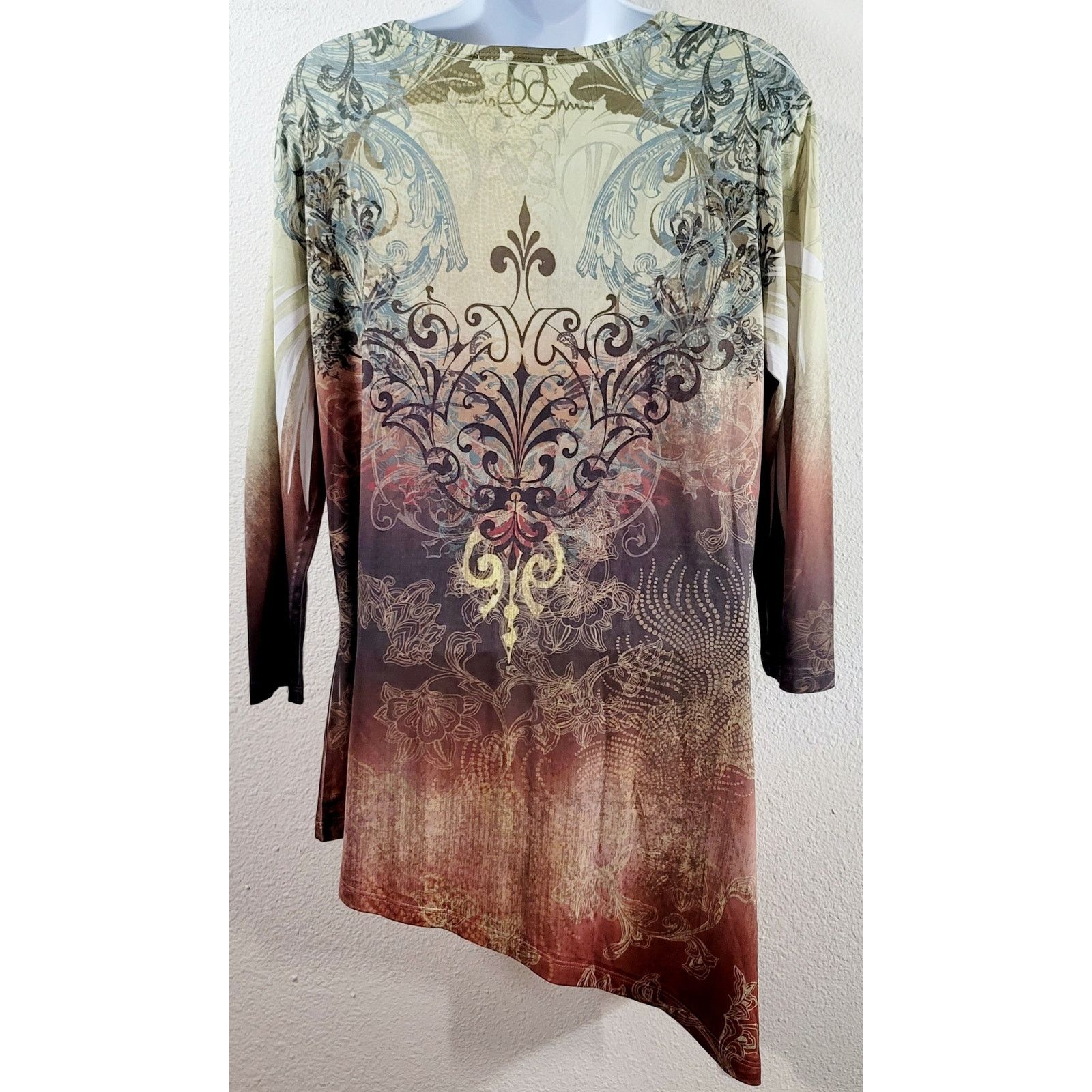 Other Jess & Jane Green Rhinestone Bodice Floral Print Top Small Size S / US 4 / IT 40 - 2 Thumbnail