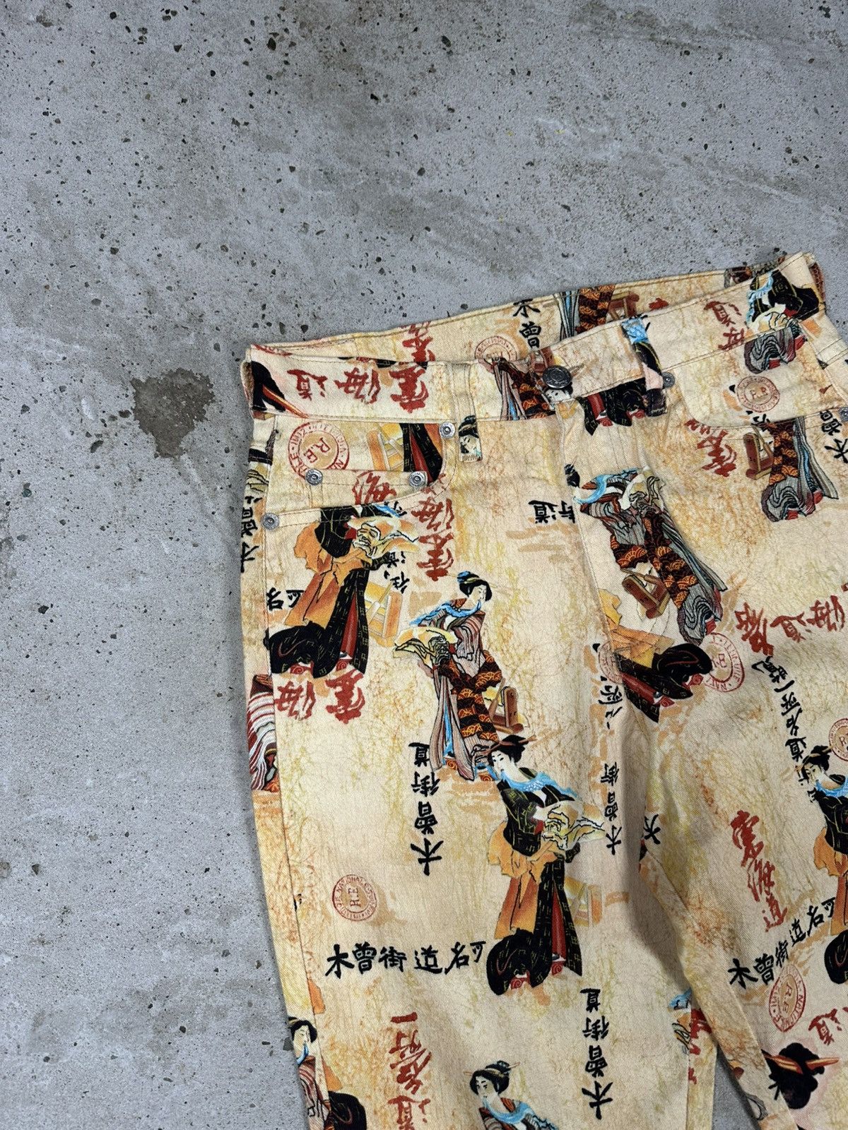 Japanese Brand Vintage 90s Japanese Print Japan Flare Boot Cut Pants Size US 28 / EU 44 - 7 Thumbnail