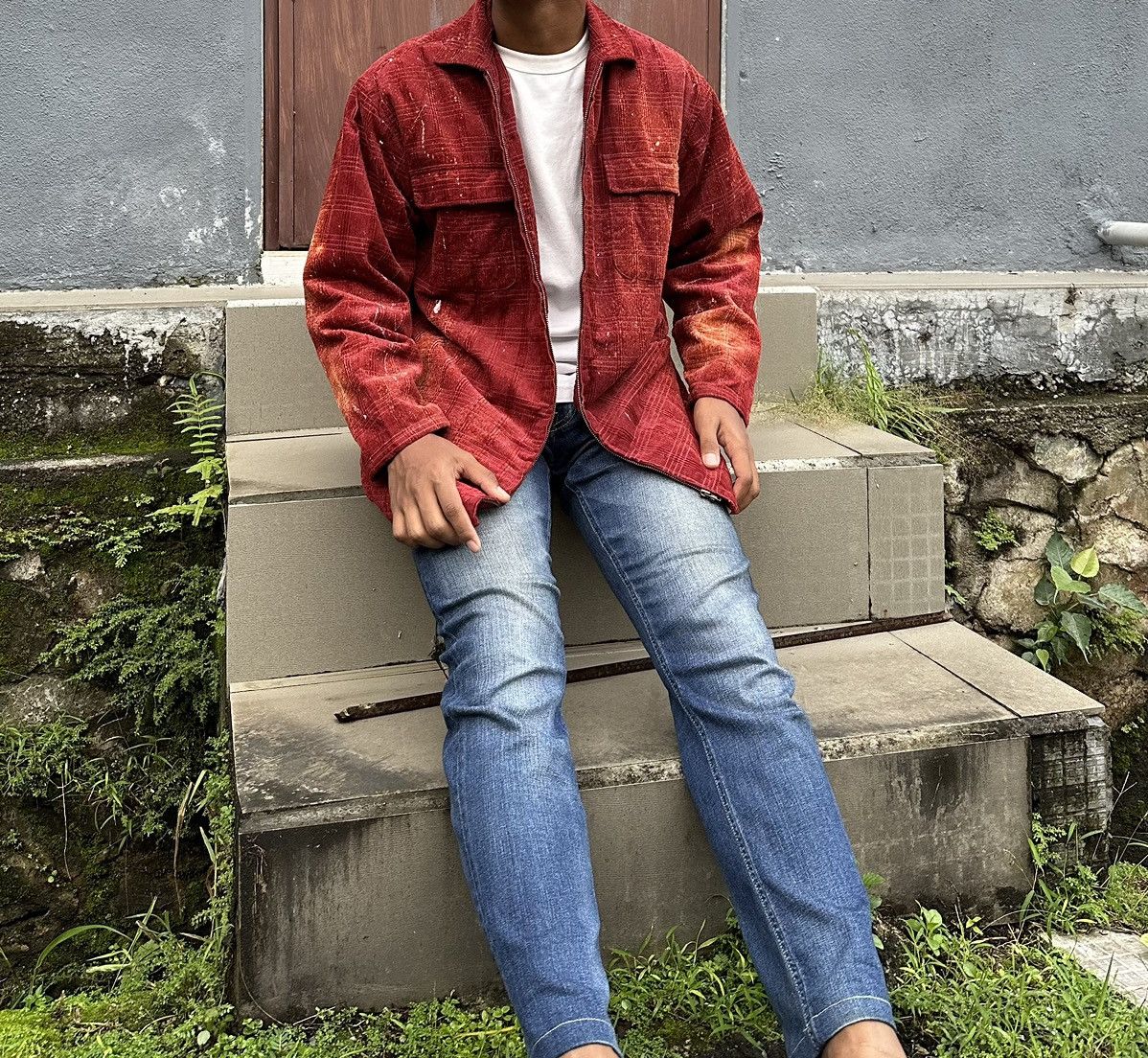 Kansai Yamamoto 👹Kansai Yamamoto Paint Splatter Corduroy Jacket Size US L / EU 52-54 / 3 - 6 Thumbnail