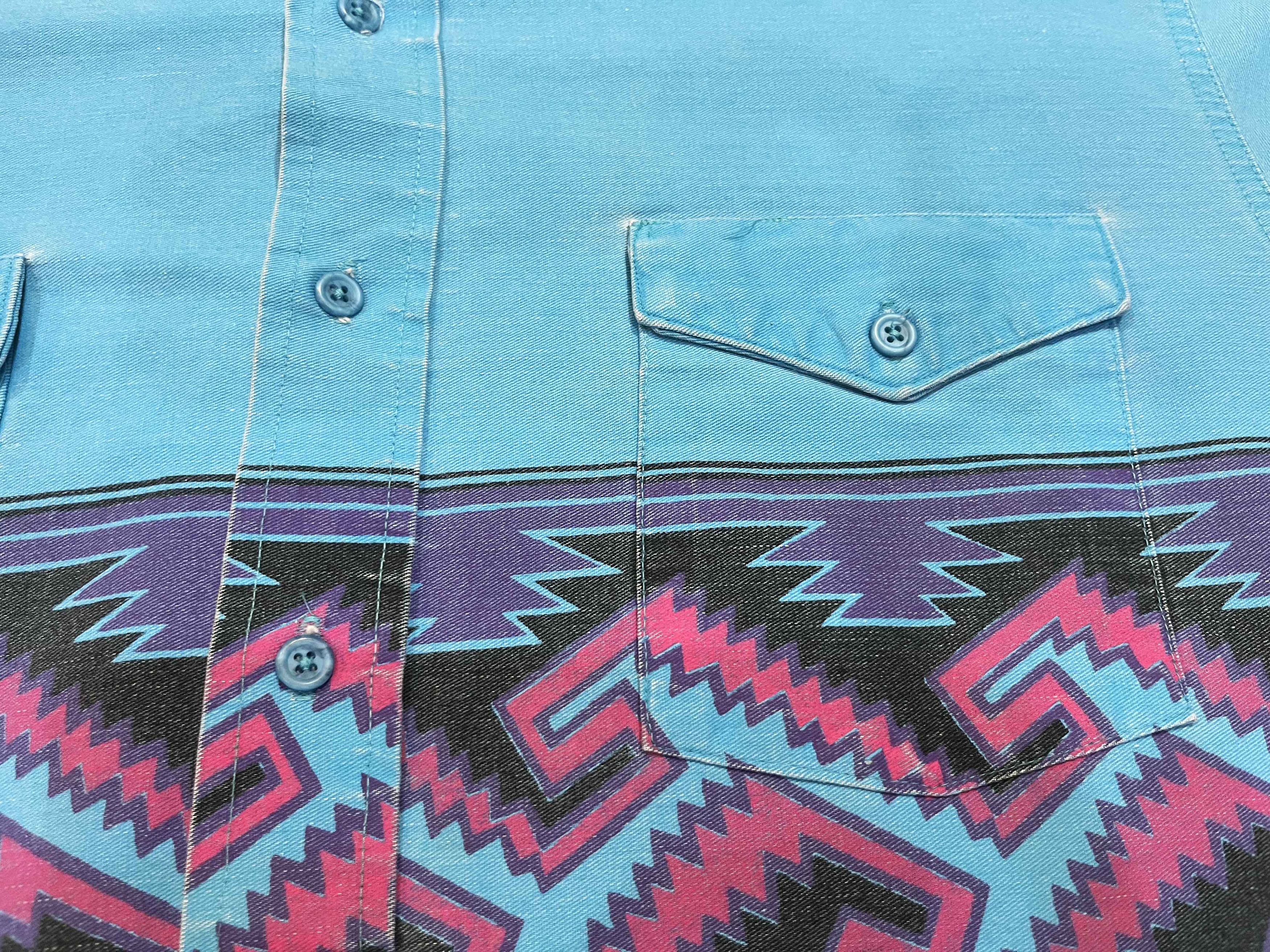 Vintage × Wrangler Vintage Wrangler Brushpopper Western Cowboy Aztec Shirt Size US L / EU 52-54 / 3 - 2 Thumbnail