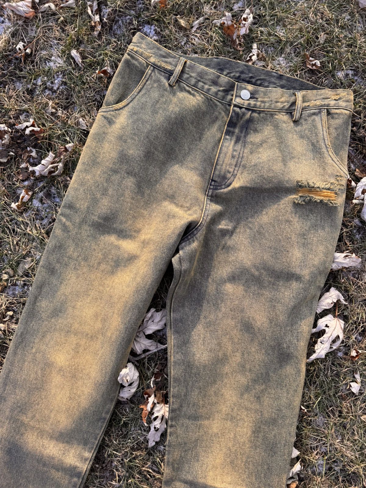 If Six Was Nine × Japanese Brand × Le Grande Bleu (L.G.B.) Mud Wash Denim Cut rare Size US 36 / EU 52 - 3 Thumbnail