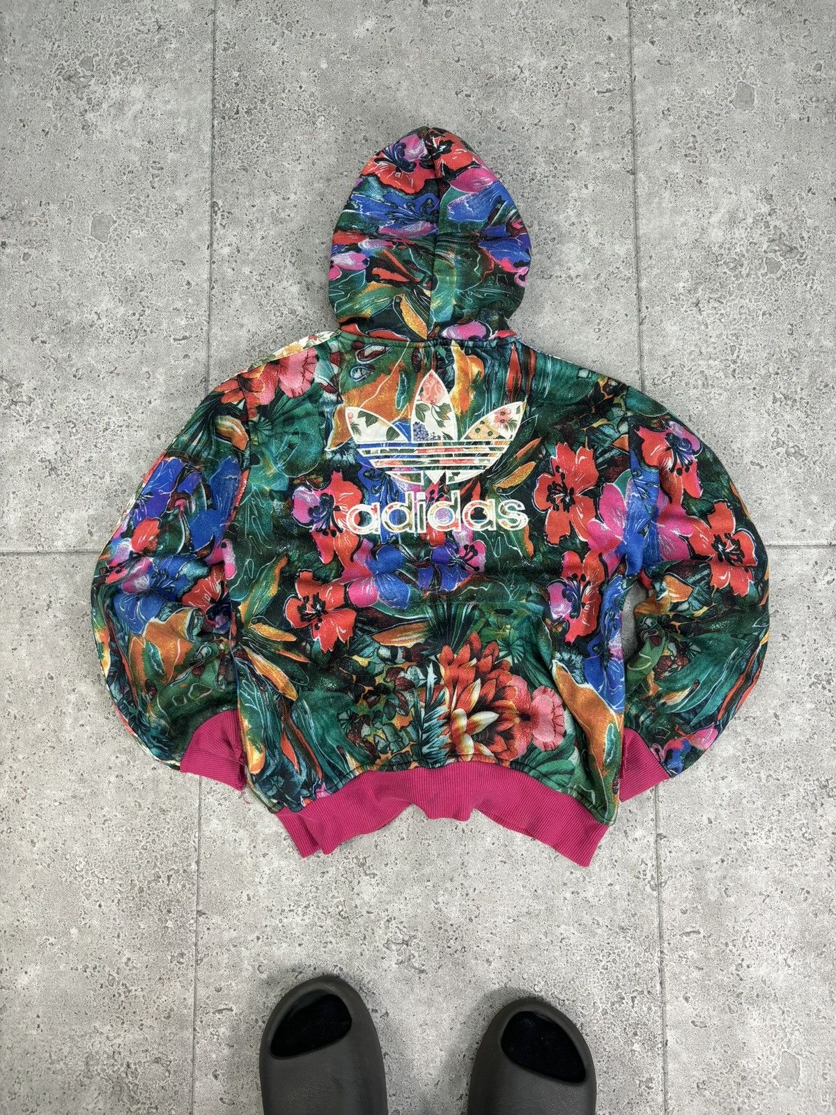 Adidas × Japanese Brand × Vintage Crazy Hip Hop Rap Adidas ZIP Up Hoodie 90s Big Logo 3 Stripe Size US M / EU 48-50 / 2 - 1 Thumbnail