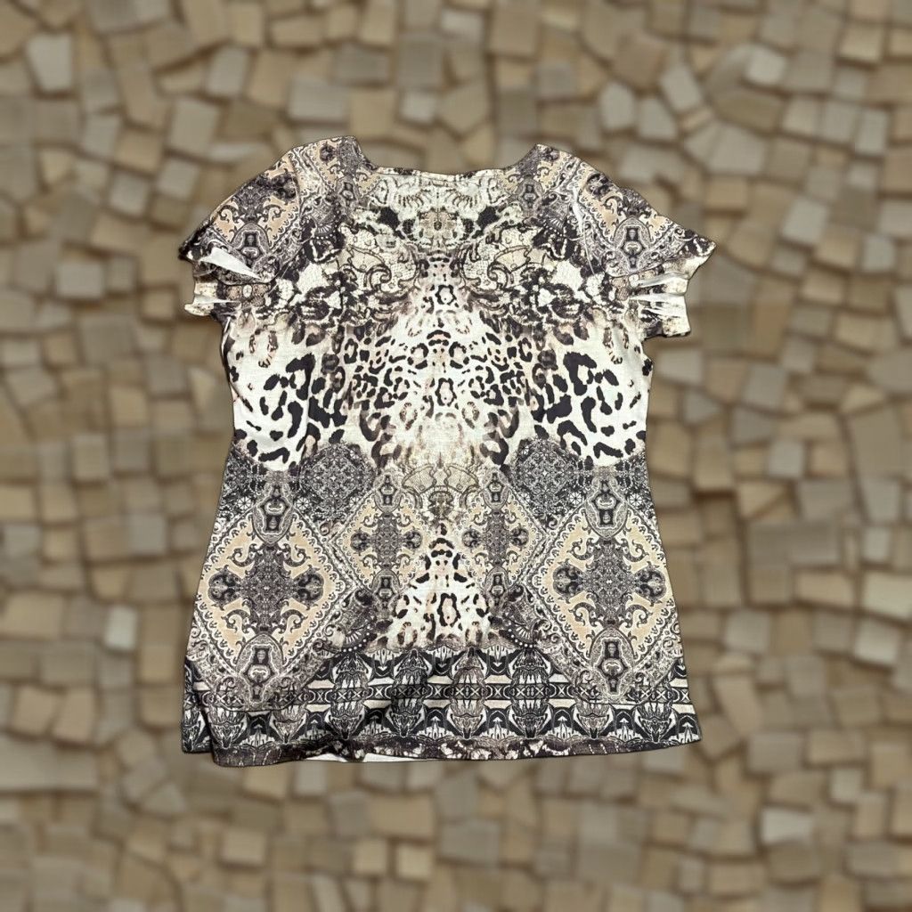 Apt. 9 Apt. 9 Shirt Women's Size Medium Animal Print Short Sleeve Multicolor Casual, Regular Fit, T-Shirt Womens Size M / US 6-8 / IT 42-44 - 1 Thumbnail