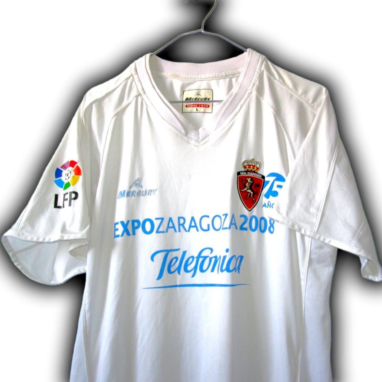Other Real Zaragoza Spain 2007 2008 Home Mercury Shirt Jersey Size US L / EU 52-54 / 3 - 1 Thumbnail