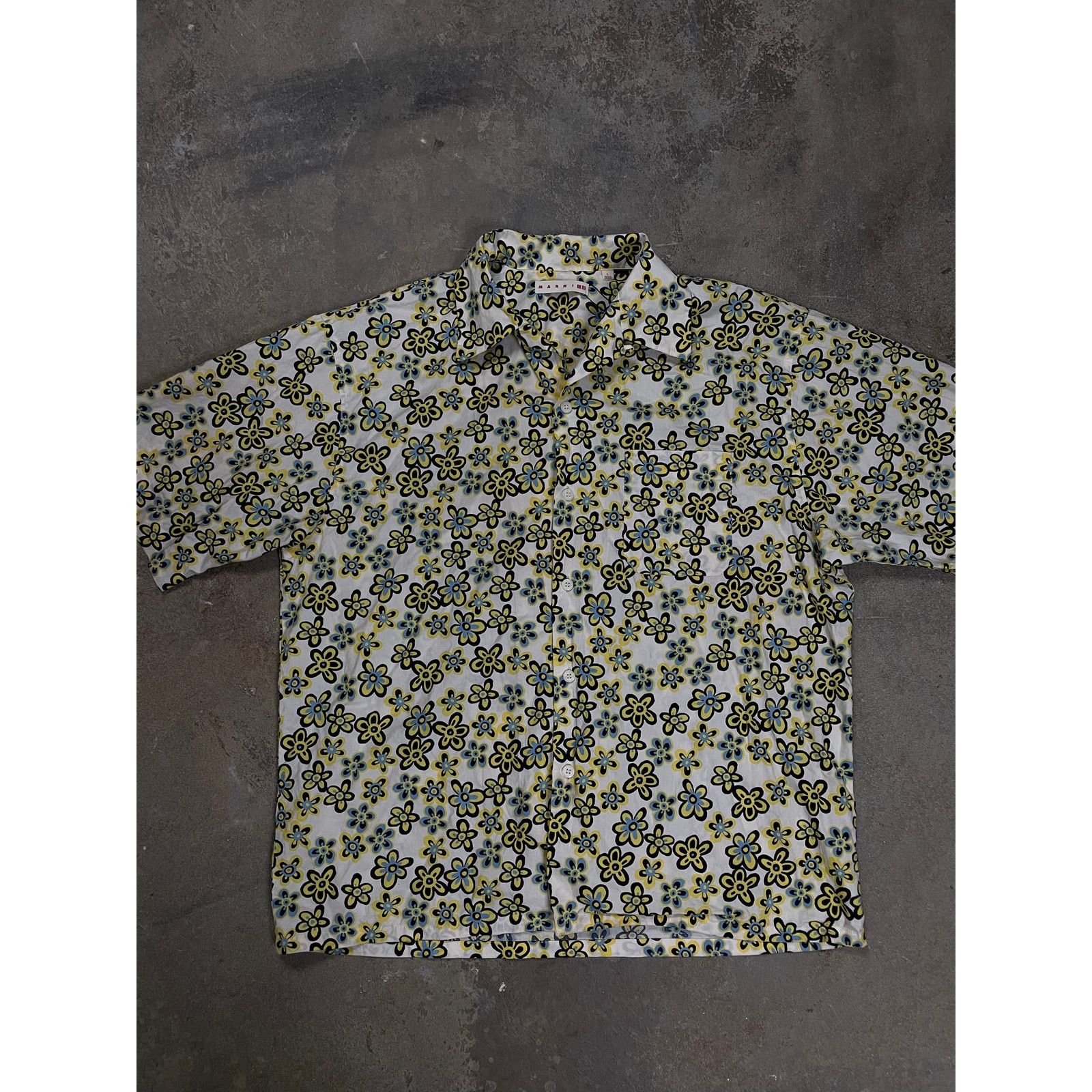 Marni Marni Uniqlo Floral Button Up Yellow Used Large Size US L / EU 52-54 / 3 - 1 Thumbnail