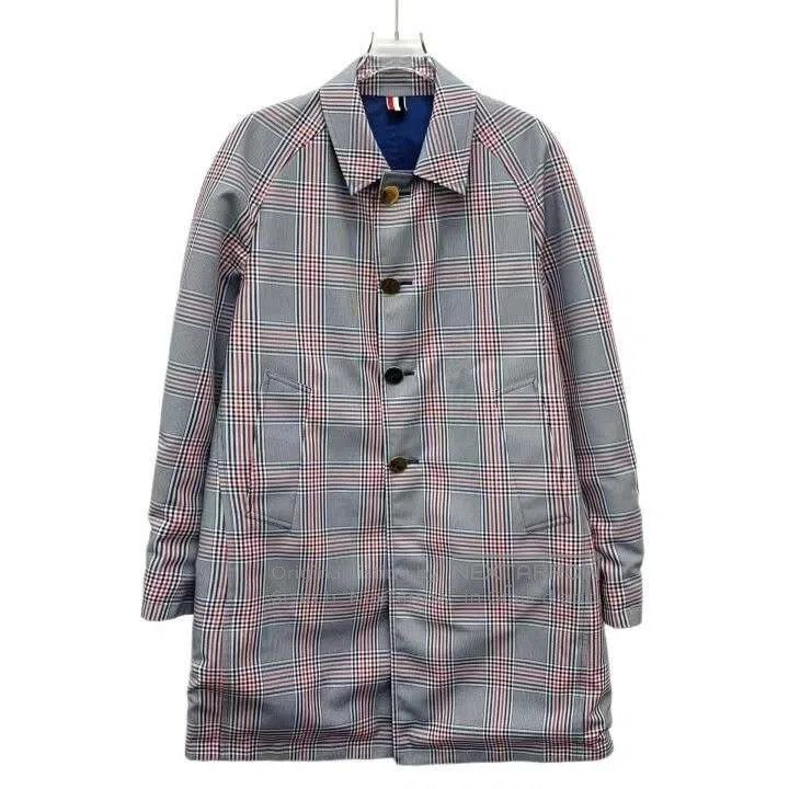 Thom Browne Thom Browne Blue Check Cotton Trench Coat. Size US S / EU 44-46 / 1 - 3 Thumbnail